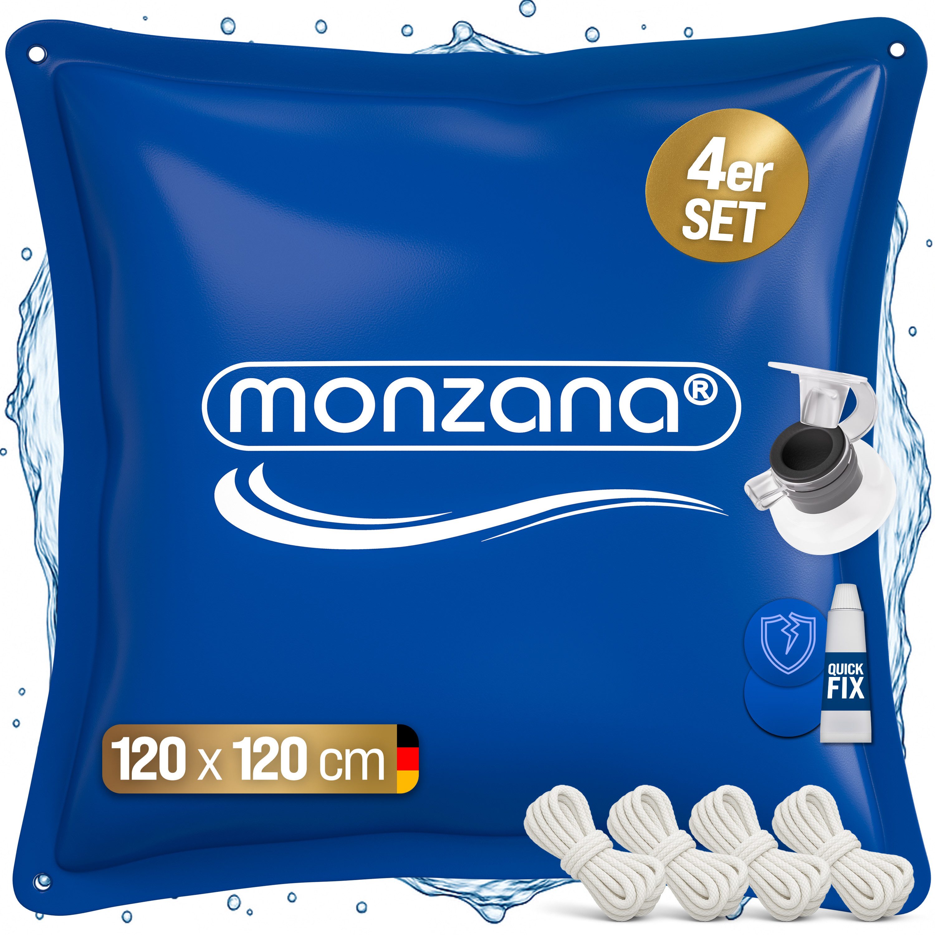 monzana Pool Poolkissen (5-tlg), 4x Poolkissen Winter XL Chlorbeständig Seil PVC Verstärktes Material