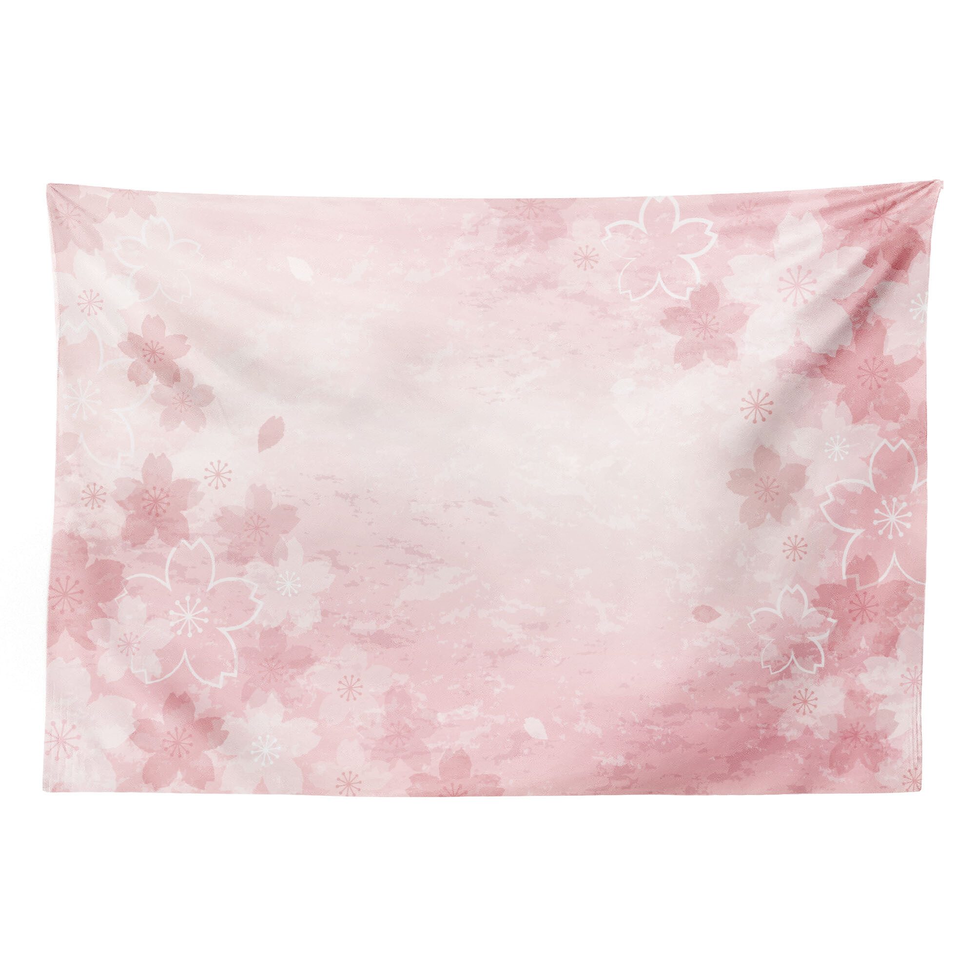 Abakuhaus Wandteppich aus Weiches Mikrofaser Stoff Für das Wohn und Schlafzimmer, rechteckig, Rosa Kirschblüten-Blumenkunst