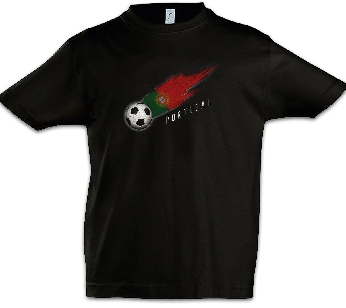 Print-Shirt Portugal Football Comet I Kinder T-Shirt Portugiesisch Portugiesische