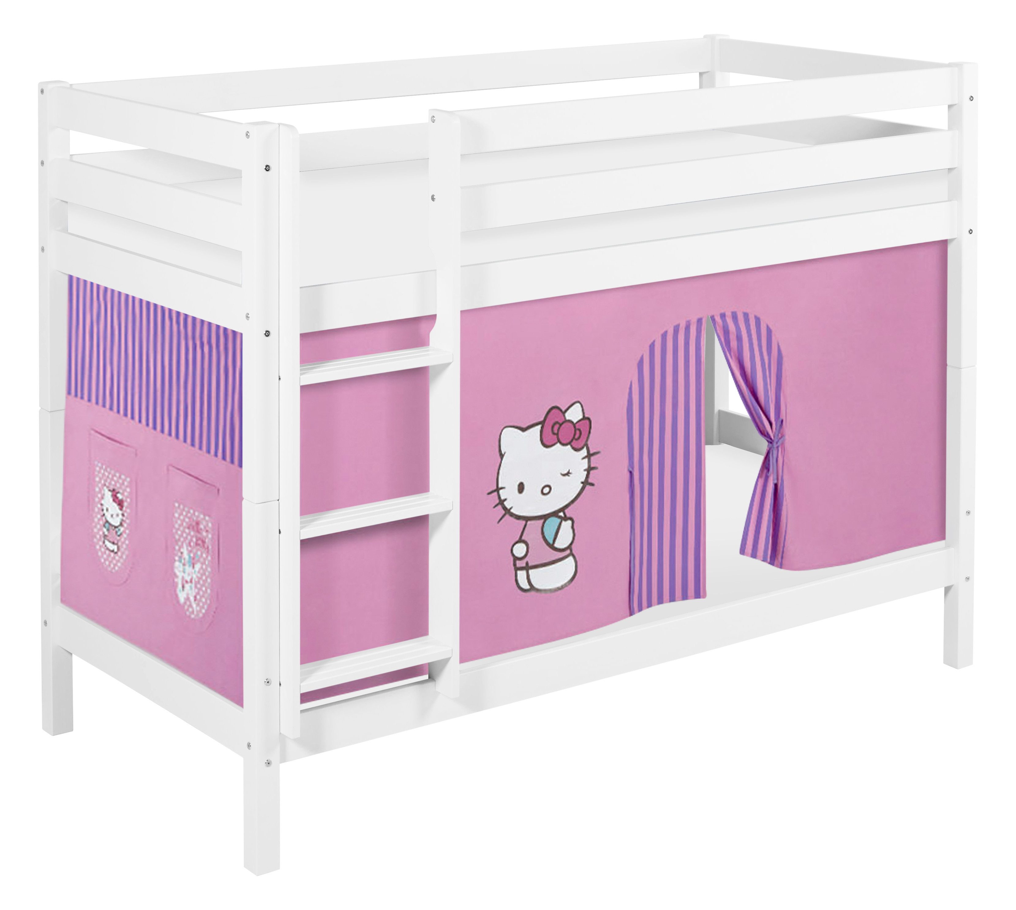 Lilokids Etagenbett JELLE Hello Kitty - Hochbett - inkl. Vorhang und 2 Latt günstig online kaufen