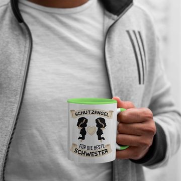 Trendation Tasse Trendation - Schutzengel Schwester Tasse Geschenk für Schwester Geschenkidee Beste Schwester Geburtstag