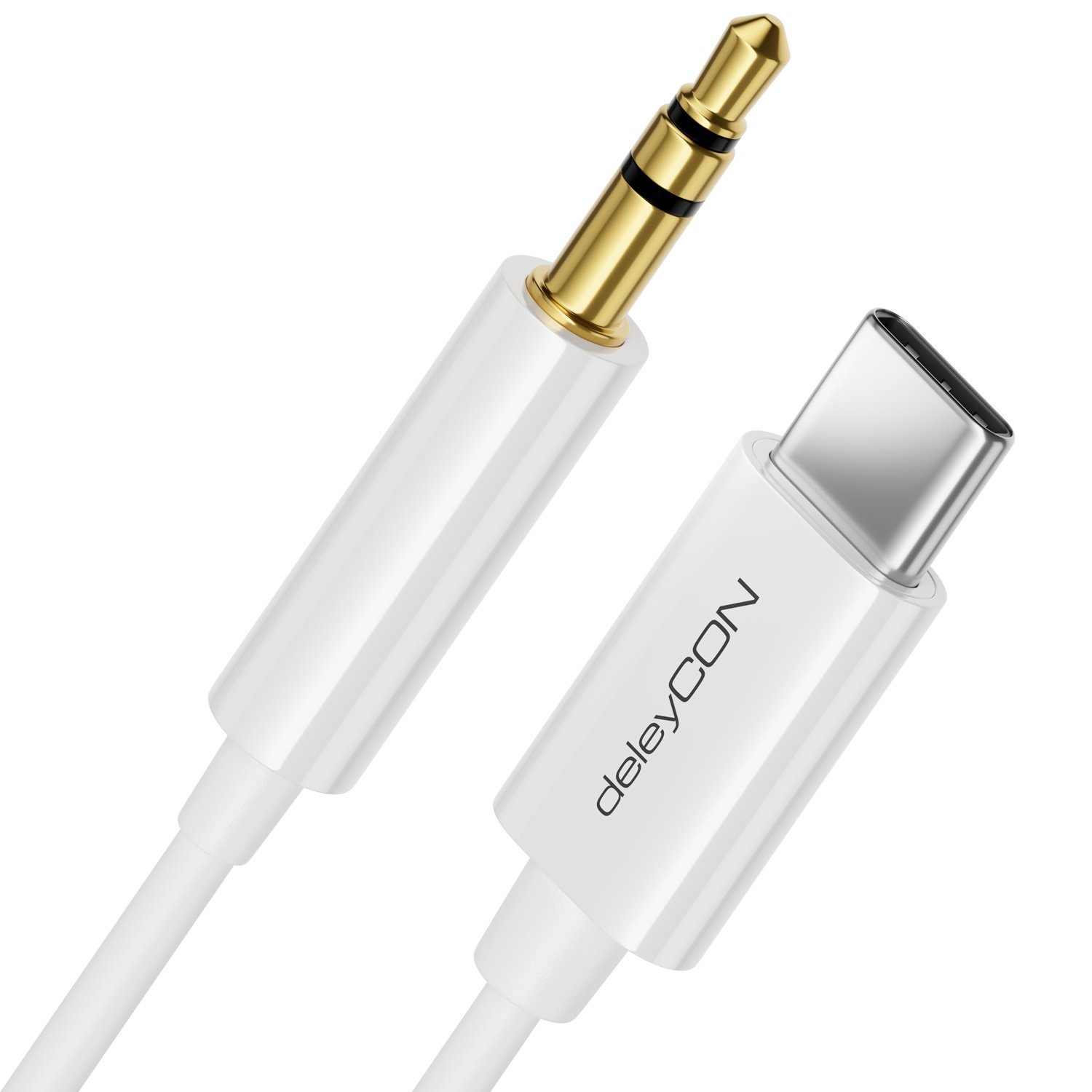 deleyCON 0,5m 3,5mm Klinke auf USB-C Kabel AUX 3,5mm Klinkenkabel USB-Kabel