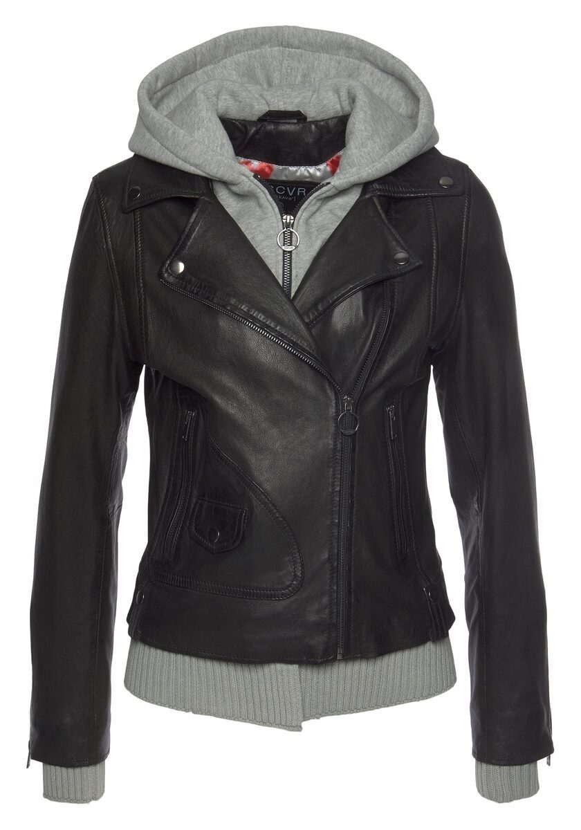 DSCVR Lederjacke »AVA« Mit Sweat-Kapuzen-Einsatz und günstig online kaufen
