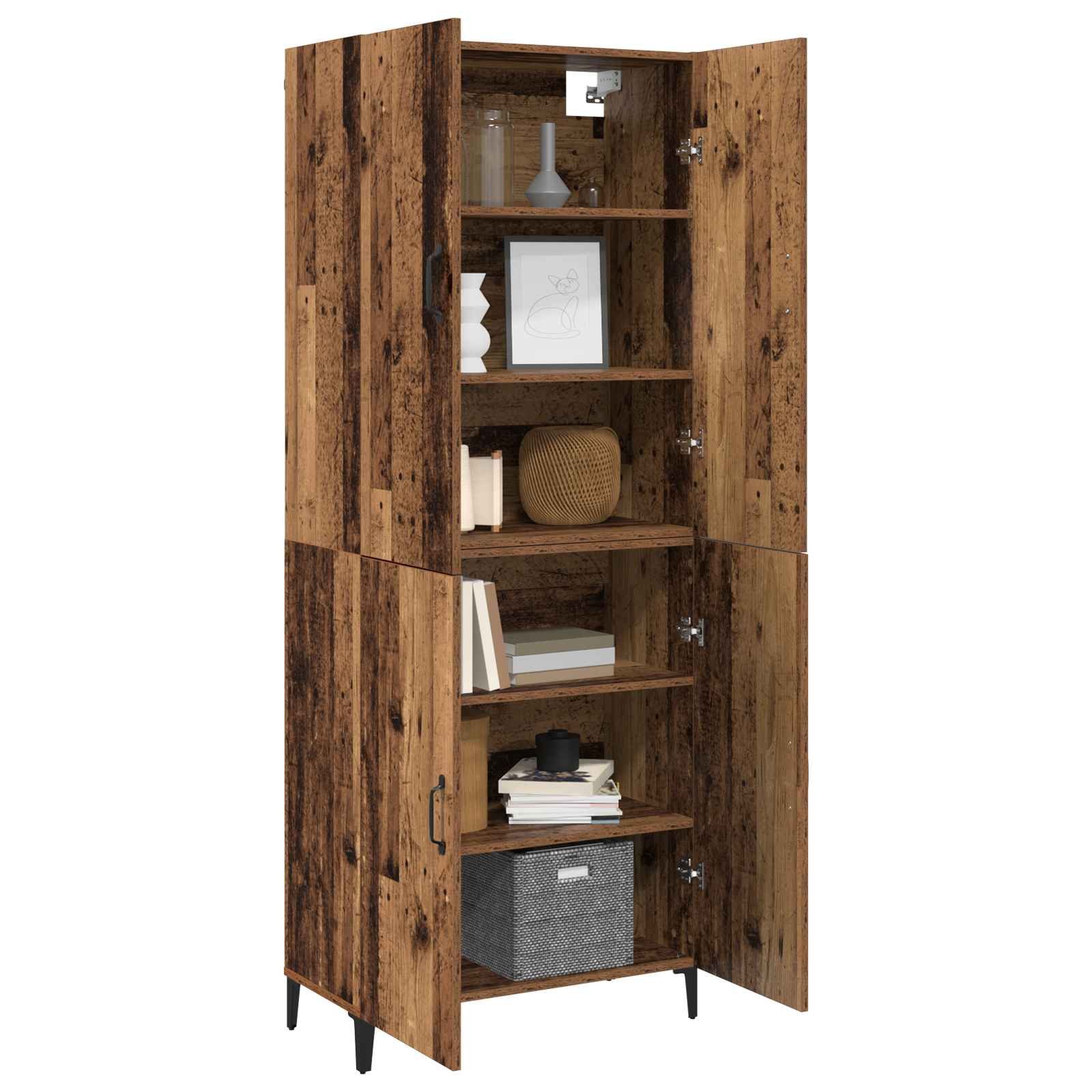 vidaXL Highboard Highboard 2 Stk. Altholz 69,5 x 34 x 180 cm Holzwerkstoff (2 St)