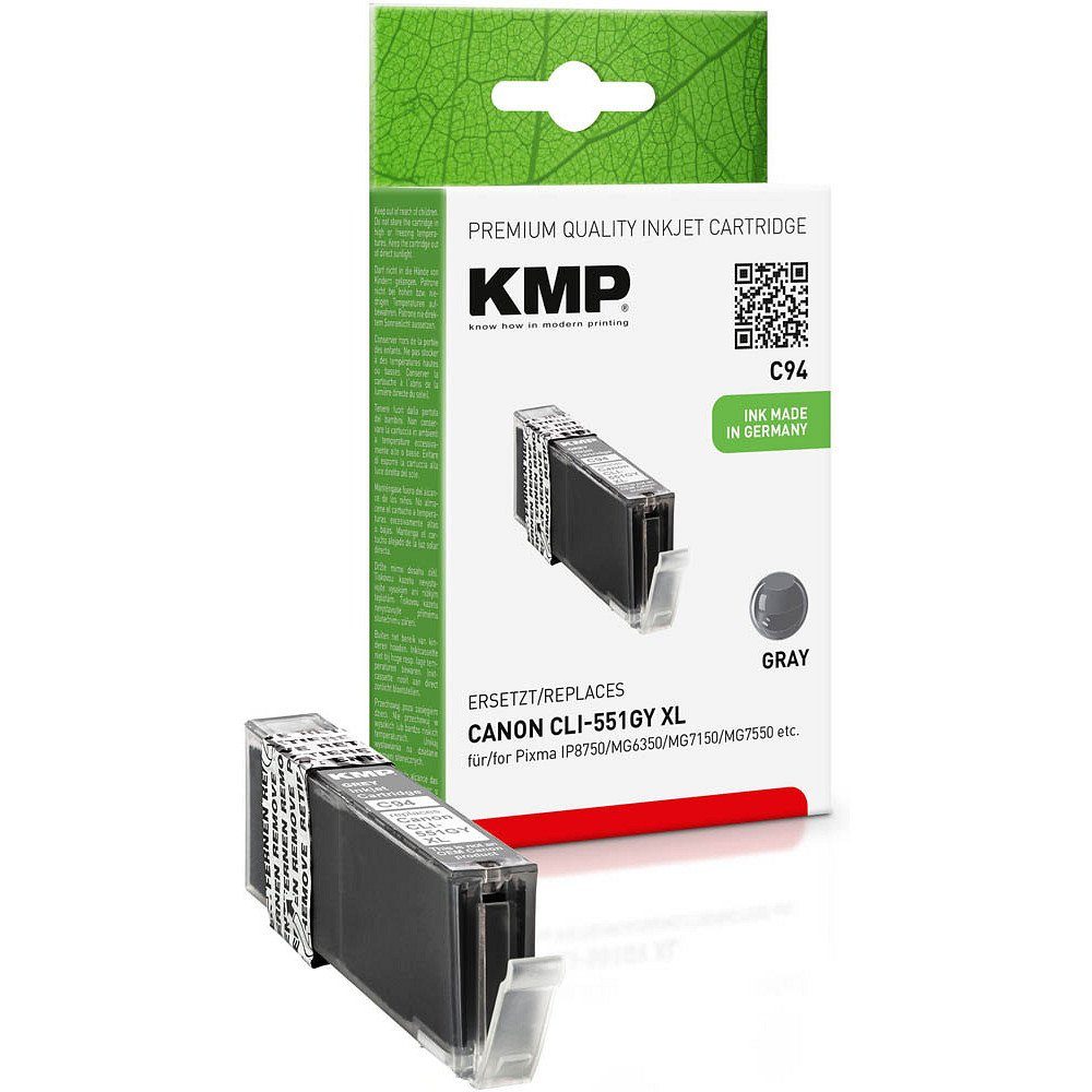 KMP 1 Tinte C94 ERSETZT Canon CLI-551XL - gray Tintenpatrone (1 Farbe, 1-tlg)