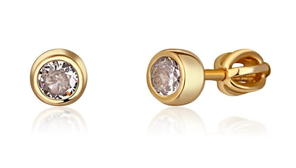 JVD Ohrring-Set Fine gold-plated stud earrings with zircons SVLE1517XH2GO