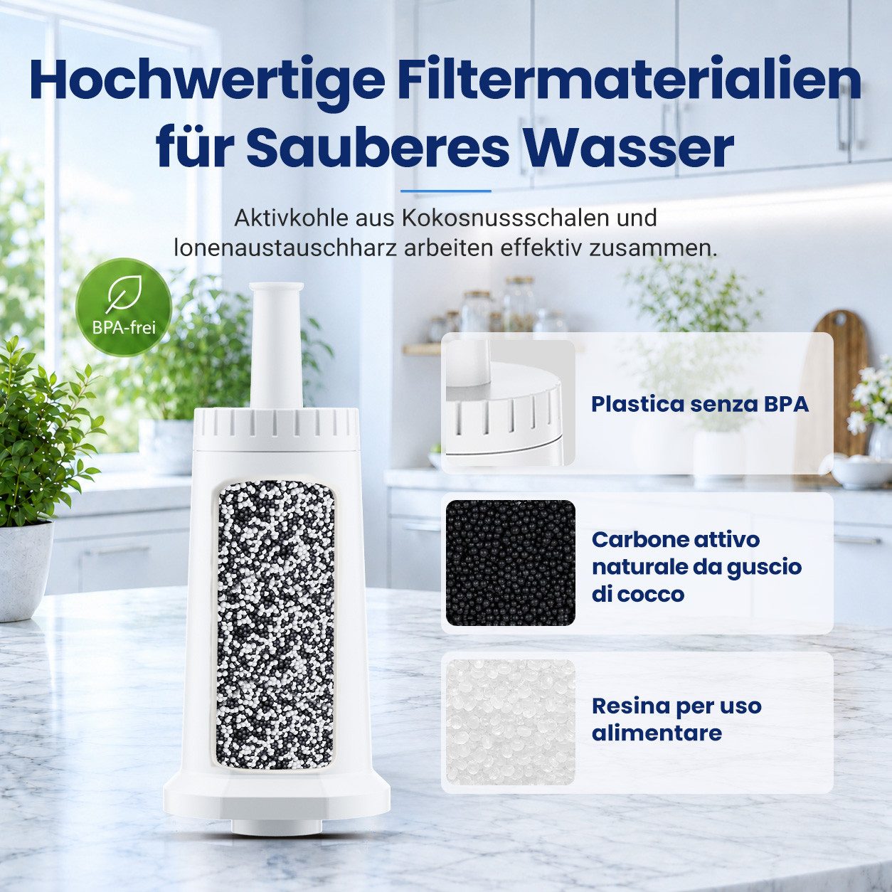 Filswa Ersatzfilter Kompatibel mit allen Sage-Espressomaschinen 3/ 6er-Pack Wasserfilter, Zubehör für Sage Barista Express, Barista Pro, Barista Touch, Oracle u – Bild 3 von 5