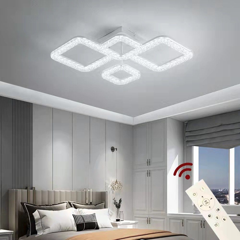 Euroton LED Deckenleuchte Fernbedienung Lichtfarbe/Helligkeit Fernbedienung einstellbar mit LED fest kaltweiß-neutalweiß Lampe integriert, 7000k-3000k LED einstellbar, stufenlos Deckenlampe -warmweiß