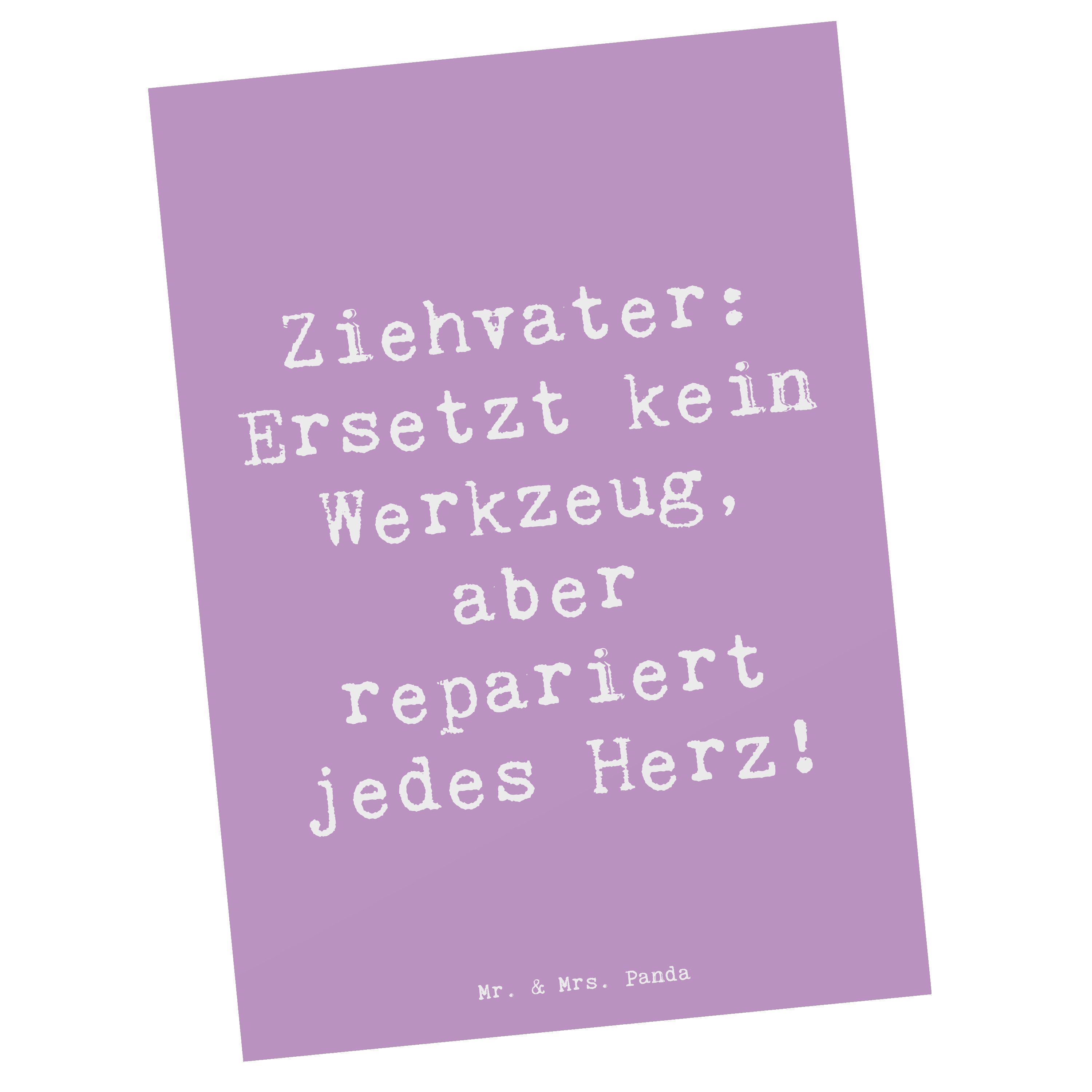 Postkarte Spruch Ziehvater Herzreparatur - Lavendeltraum - Geschenk, Mentor, Be