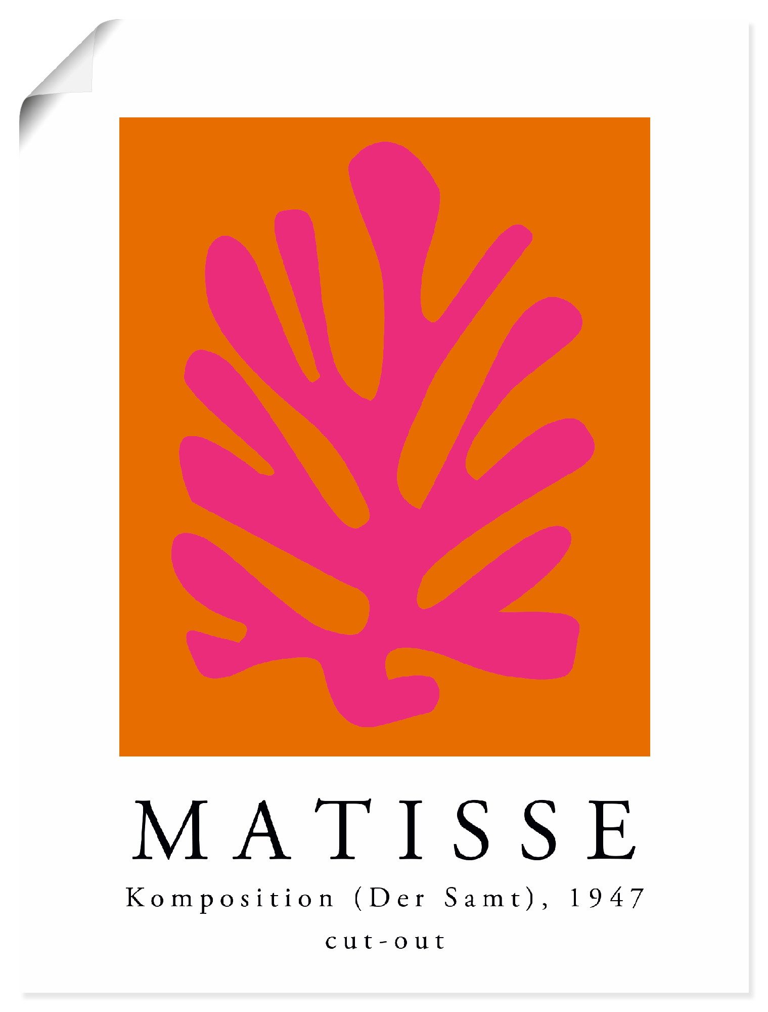 Artland Wandbild Matisse Komposition - cut-out pink, Muster (1 St), als Alubild, Leinwandbild, Poster, Wandaufkleber in verschied. Größen