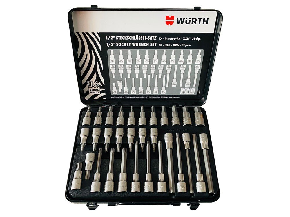 Steckschlüssel Würth Steckschlüssel 1/2 Zoll Steckschlüsseleinsätze 31 Teile
