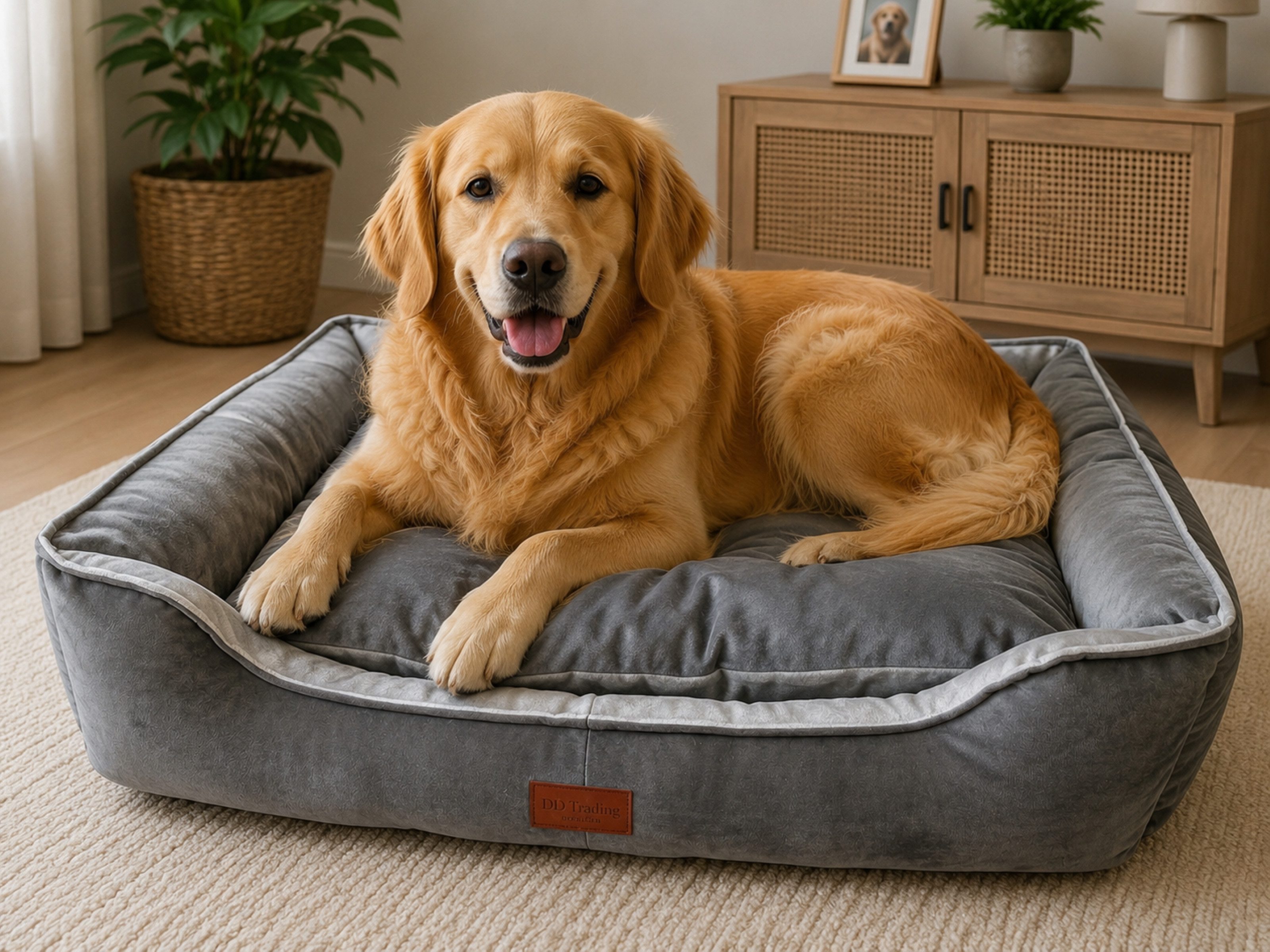 DDOnlineShop Tierbett Hundebett Hundematte Farbe Grau, 100% Polyester, Premium Qualität