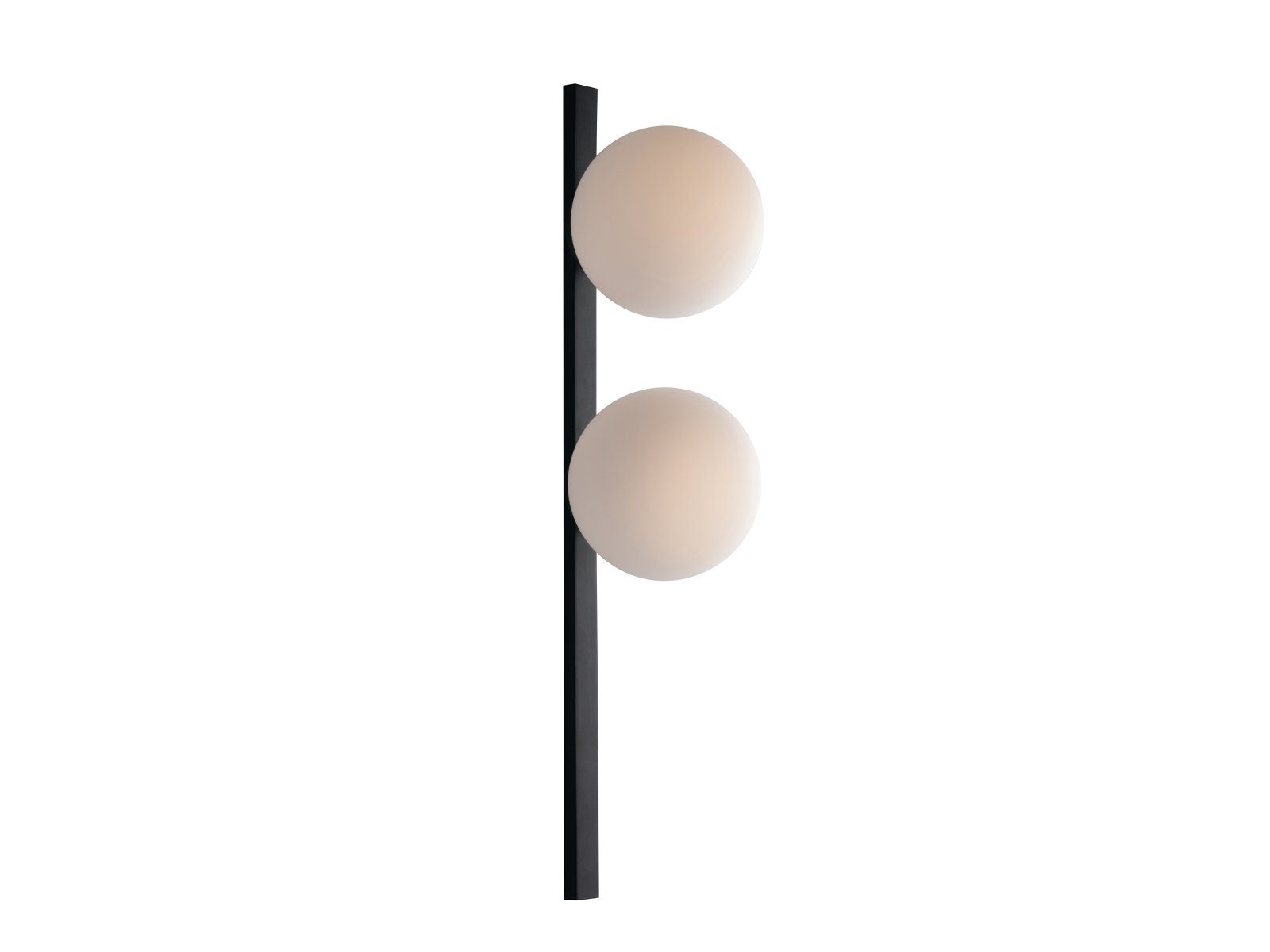2x Dimmfunktion, Schwarz-Weiß Lampe H: LED Schalter, meineWunschleuchte Schwarz, Bauhaus Warmweiß, Wandleuchte, mit 60cm innen, Glas-kugel, wechselbar, LED