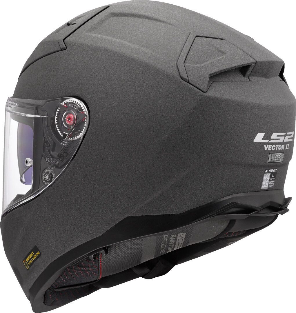 LS2 Motorradhelm FF811 Vector II Concrete Helm, Vorbereitet Für Kommunikationssystem,notfallsystem-polsterung (eq