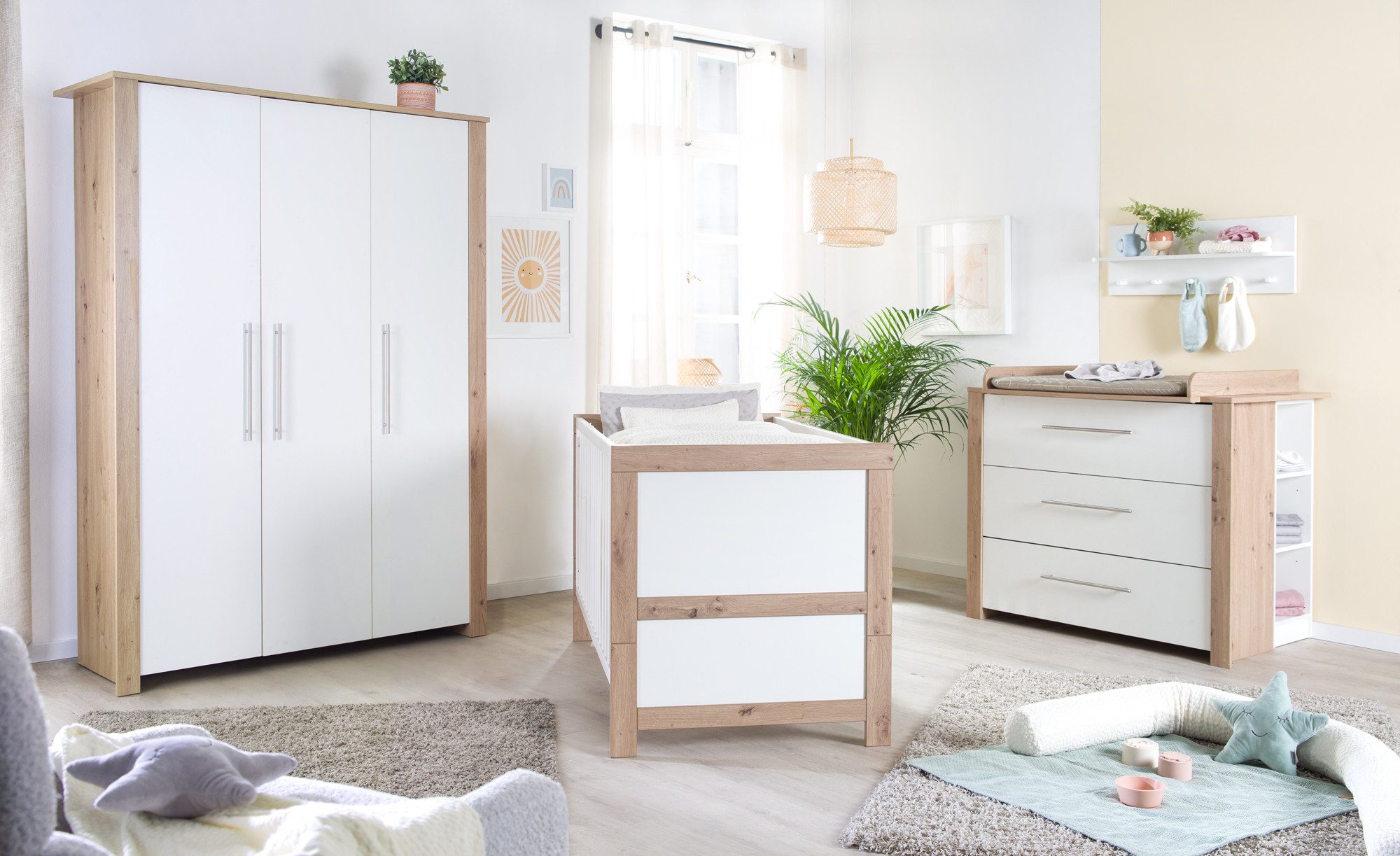 roba® Babyzimmer-Komplettset Malo 3-teilig, (Set, Kinderbett günstig online kaufen
