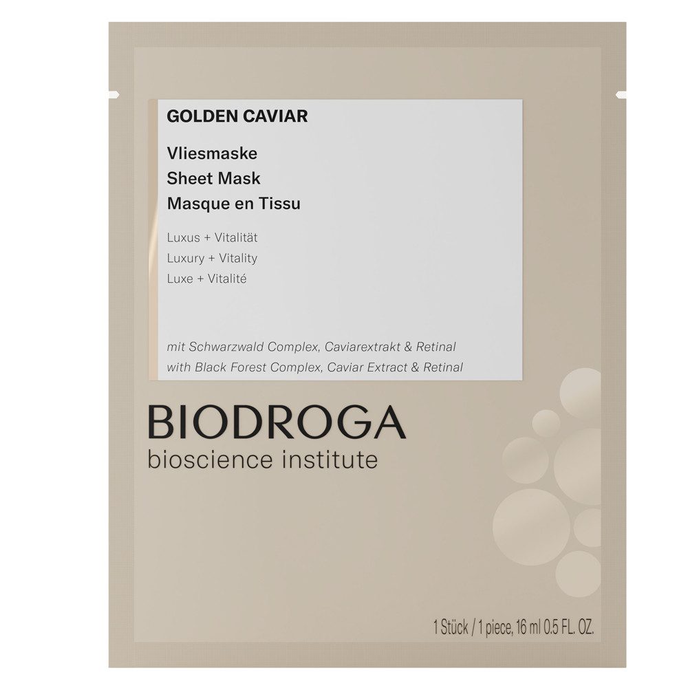 Biodroga Gesichts-Reinigungsfluid Biodroga - Golden Caviar - Vliesmaske - 1x16ml