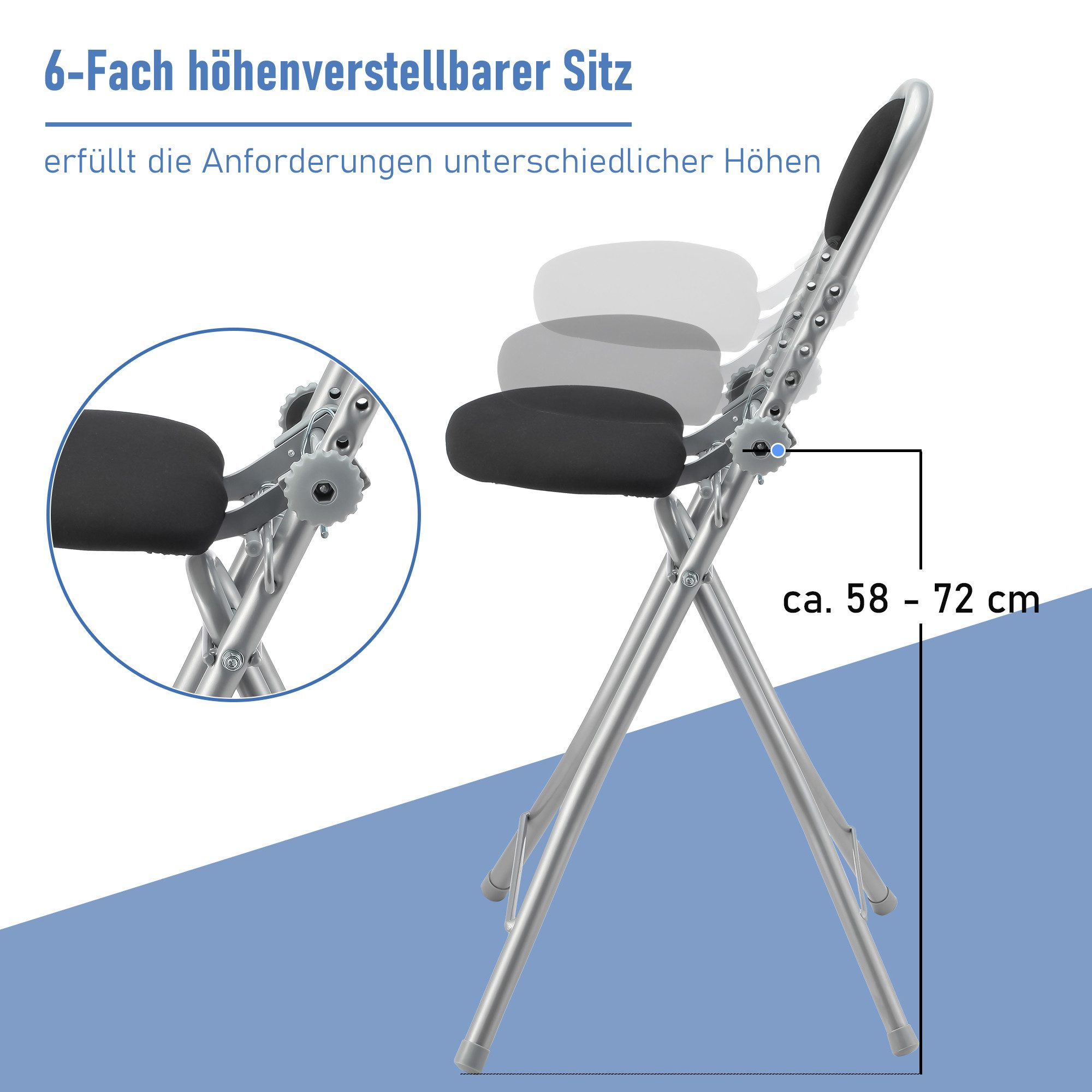 Ribelli Stuhl Bügelstehhilfe, schwarz