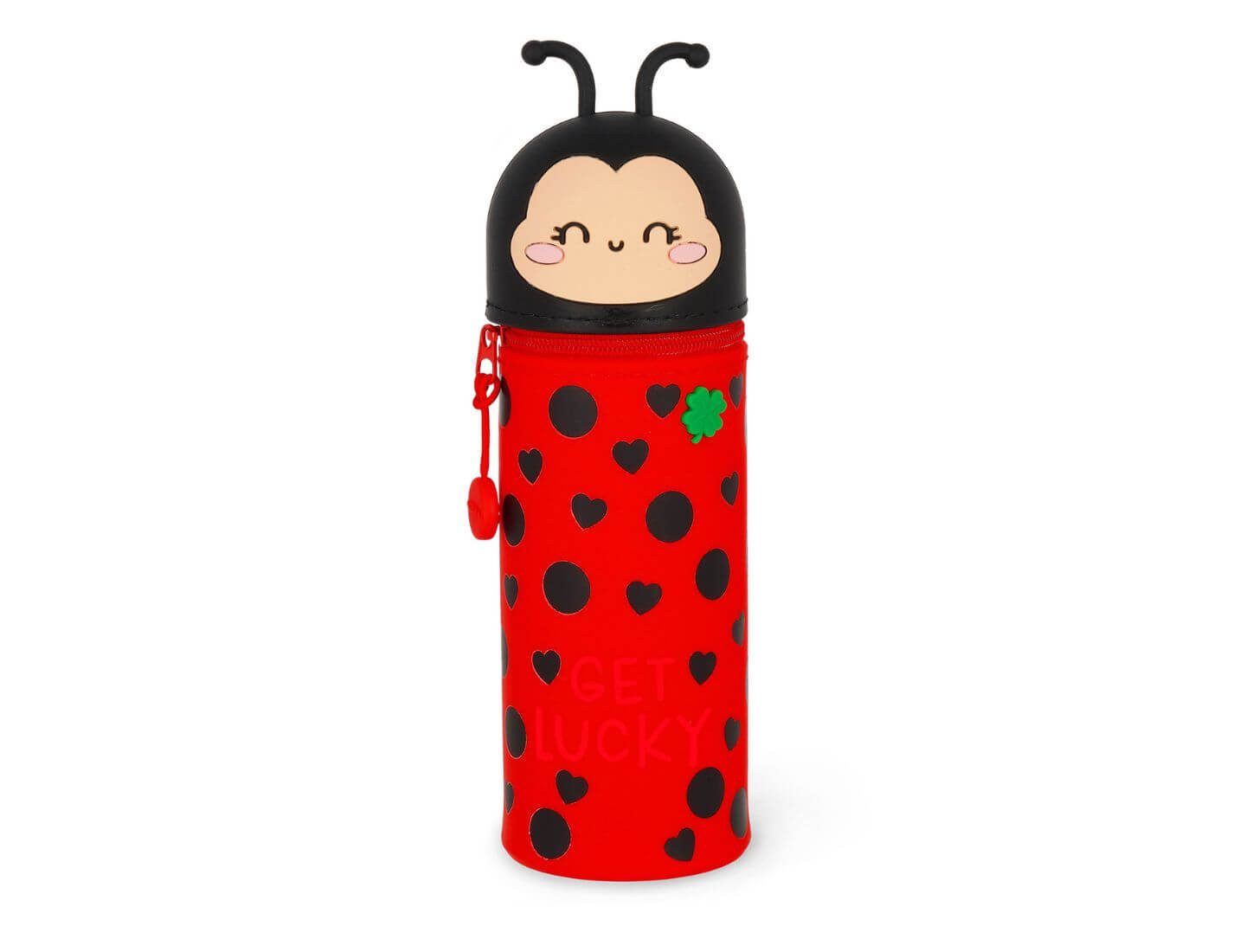 Legami Federmäppchen 2-in-1-Federmäppchen aus Silikon - Ladybug „Get Lucky“