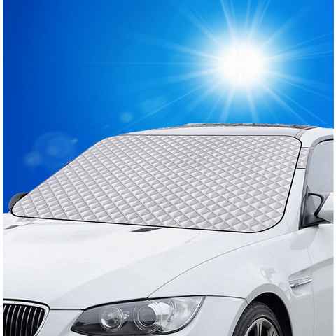 KESSMANN Autosonnenschutz Sonnenschutz Abdeckung faltbar Frontscheibe 4 Schichten 150x100cm Auto, (Set, 1-St., Inkl. Aufbewahrungstasche Frontblende Fenster Schutz Hitzeschutz), gegen Sonne Hitze UV Strahlung Staub Eis Frost Schnee strapazierfähig