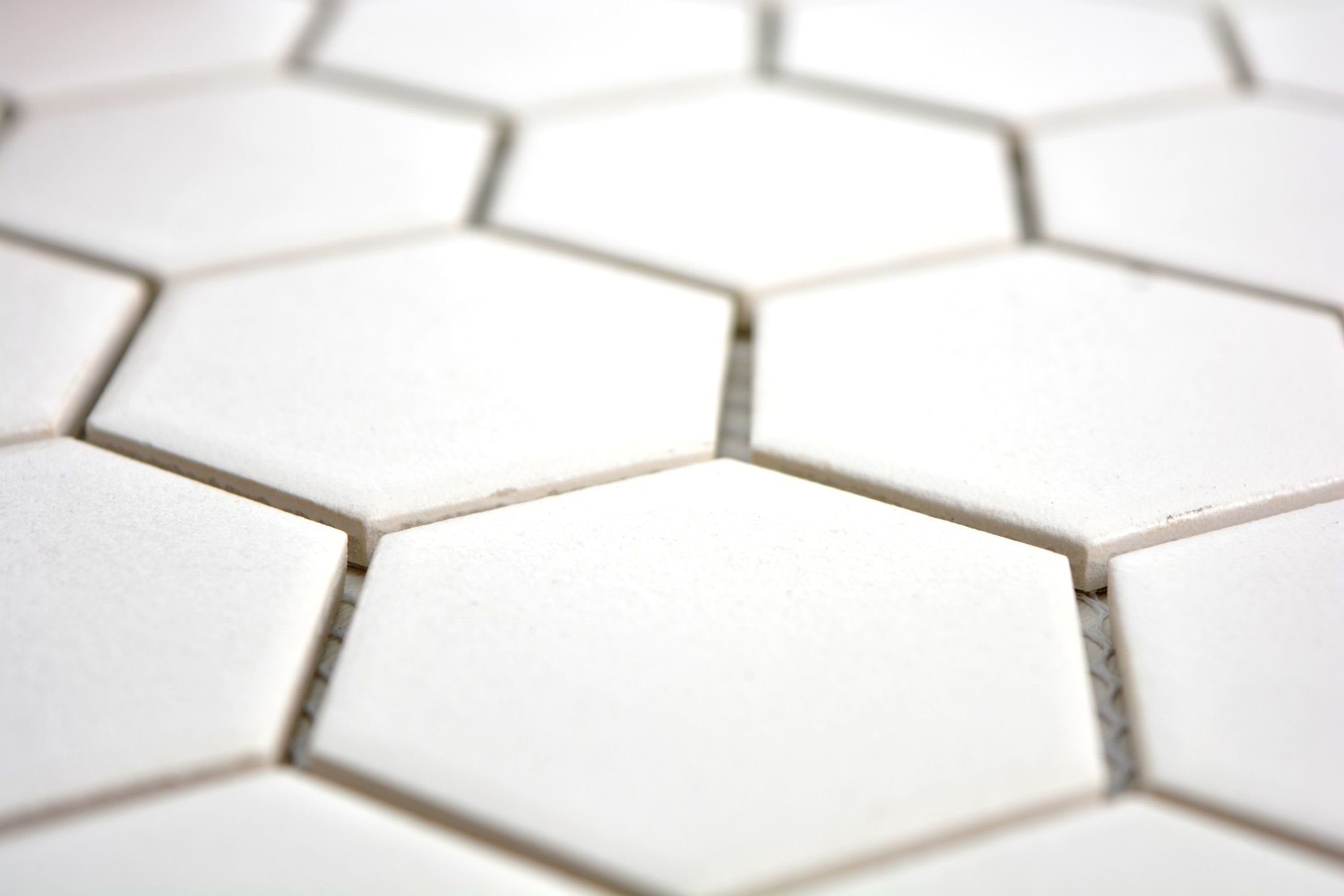 Bodenfliese rutschsicher Hexagonale Mosaik weiß Bodenfliese Keramik Fliese Mosani