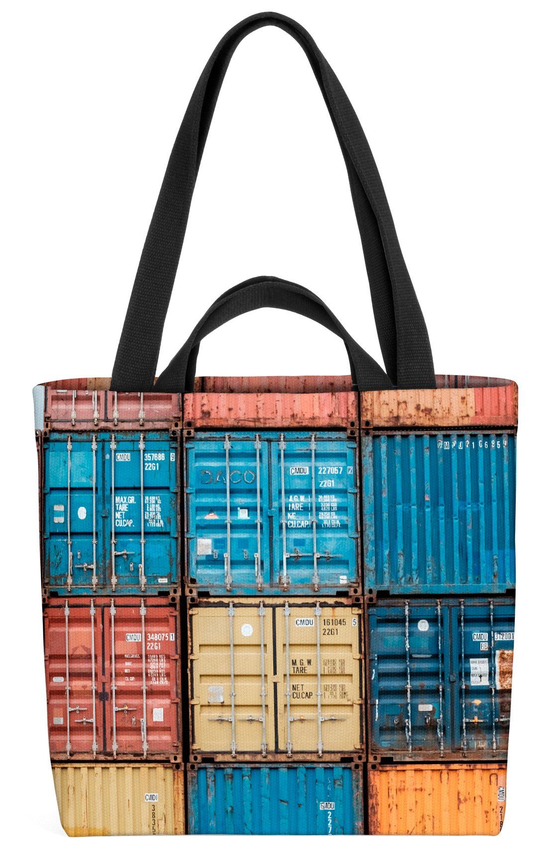 VOID Henkeltasche (1-tlg), Container Hafen Bunt Container Hafen Bunt Schiffscontainer Fracht See