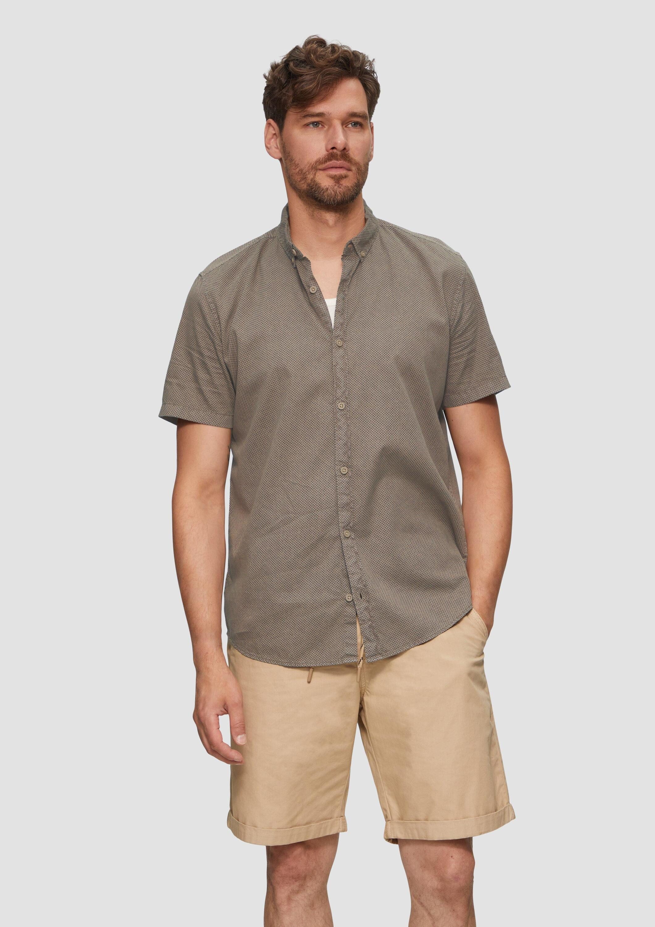 QS Kurzarmhemd Hemd Regular: Kurzarmhemd mit All-over-Print