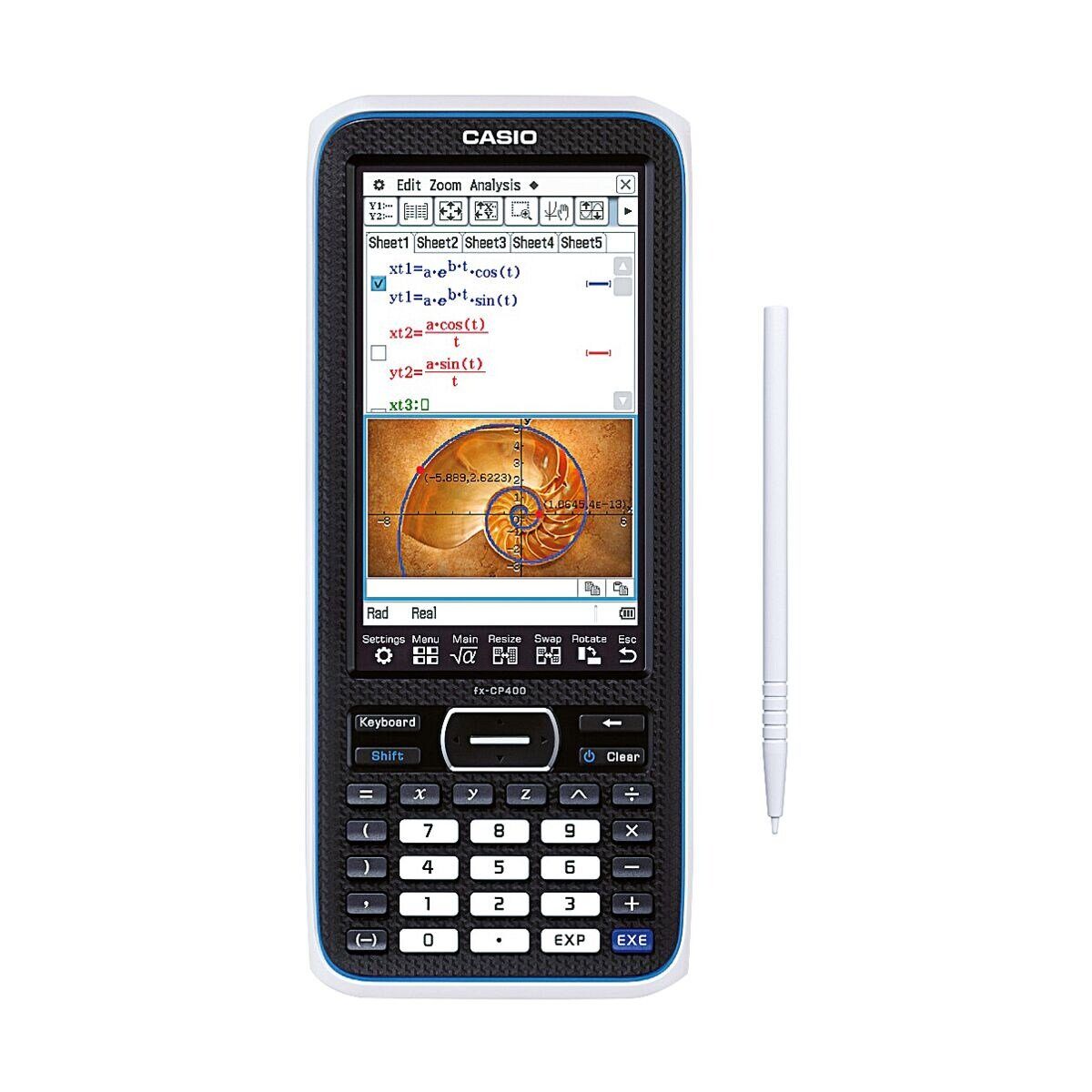 CASIO Карманные калькуляторы FX-CP400, mit Computer-Algebra-System, Touchscreen, eActivities, Programmieren