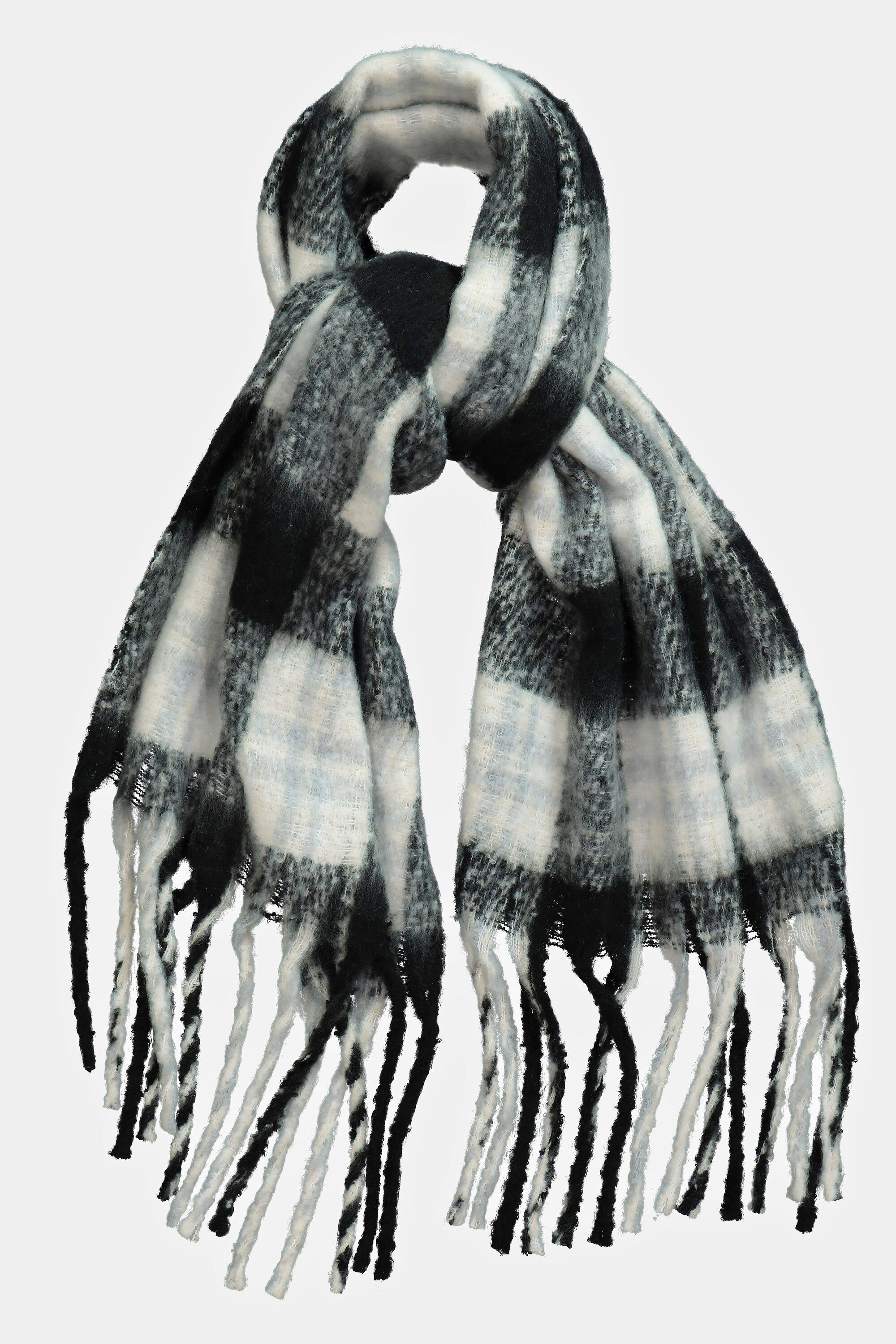 Ulla Popken Halstuch Schal Karomuster lange Fransen günstig online kaufen