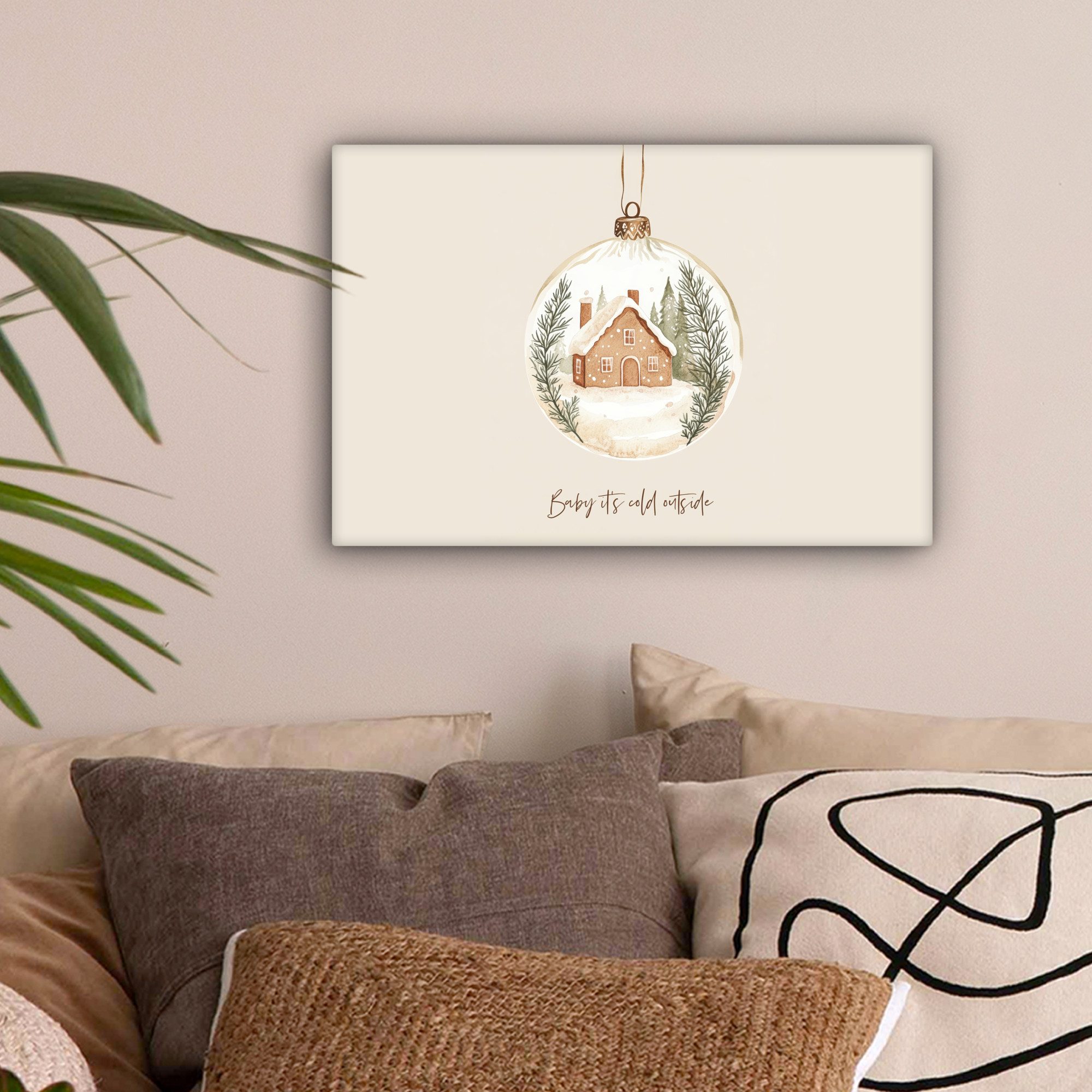 OneMillionCanvasses® Leinwandbild Zitat - Winter - Weihnachten - Beige - We günstig online kaufen