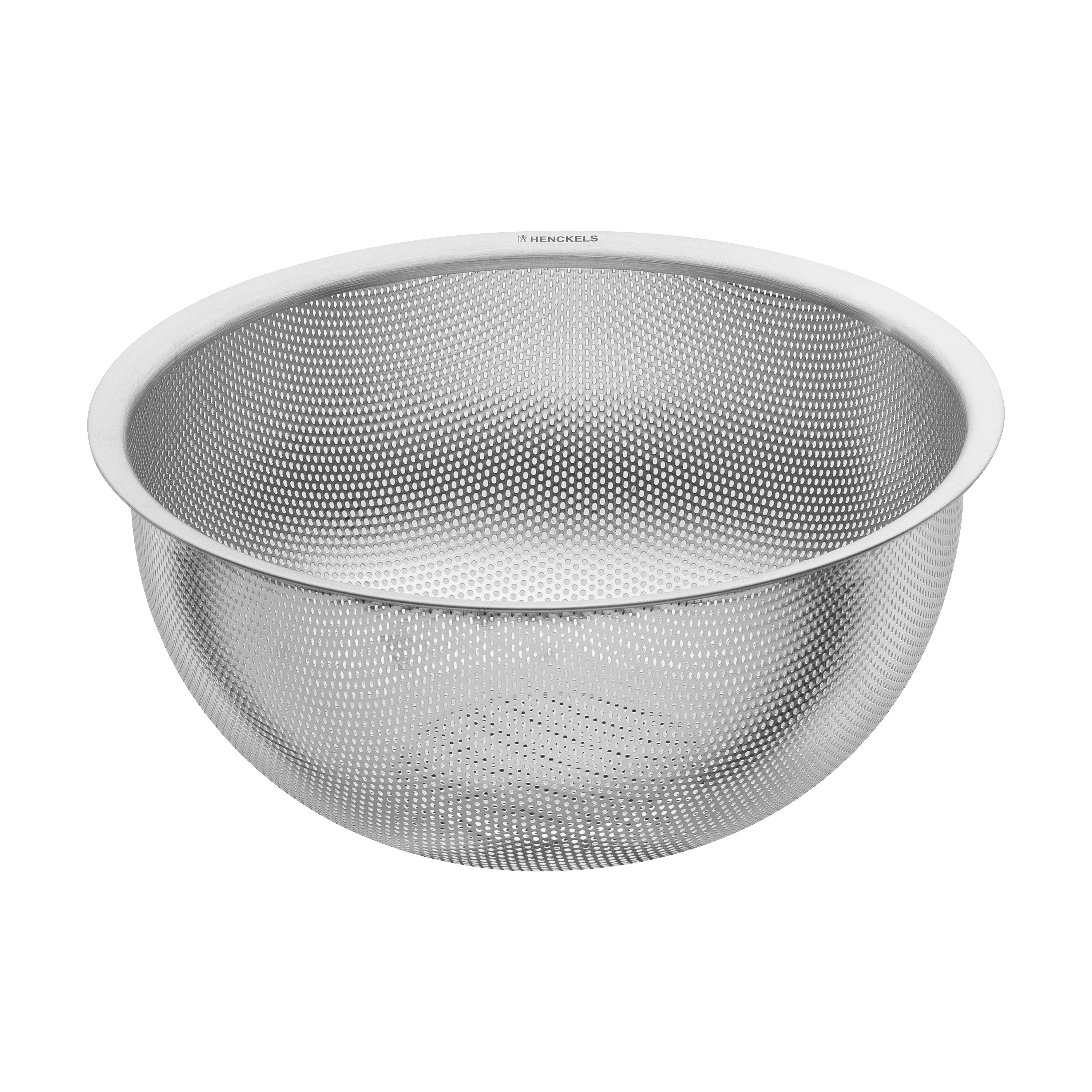 HENCKELS by ZWILLING Küchensieb Trio, Edelstahl, (1-St), Rostfreier Edelstahl, Sieb, Seiher und Schale, Stapelbar