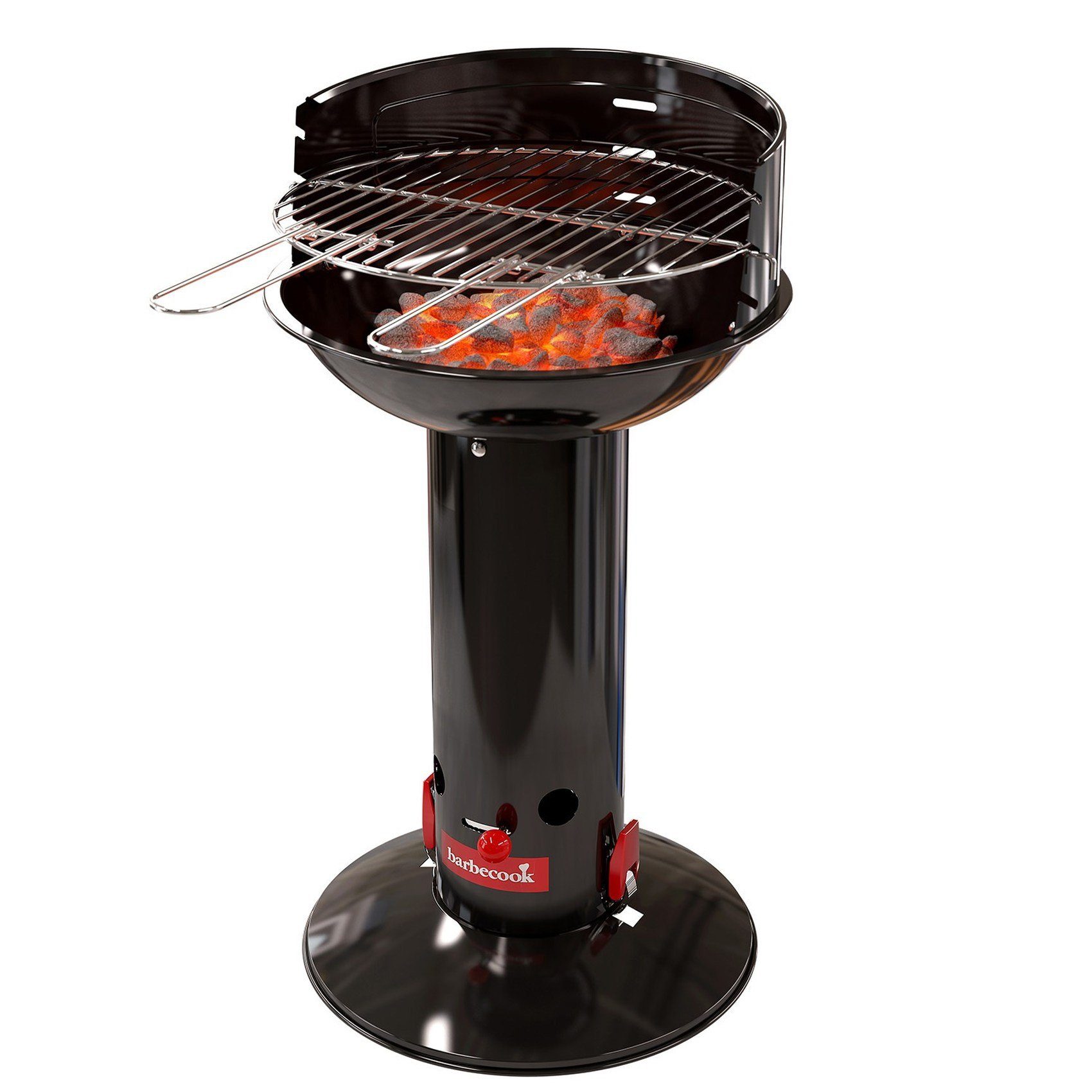 Barbecook Holzkohlegrill Babecook Holzkohlegrill rund,Säulengrill schwarz, Stand Grill