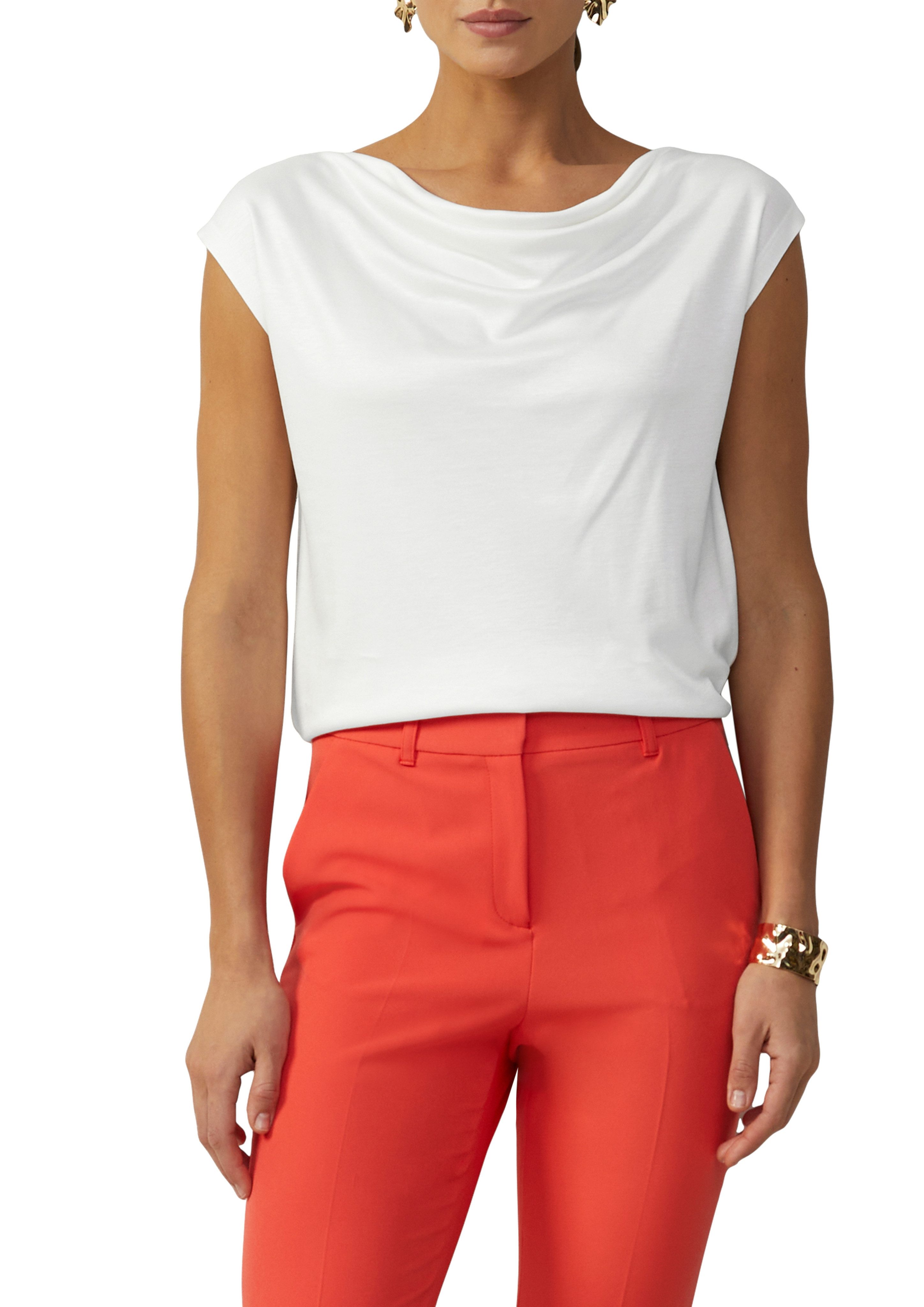 s.Oliver BLACK LABEL T-Shirt mit Wasserfall-Ausschnitt günstig online kaufen