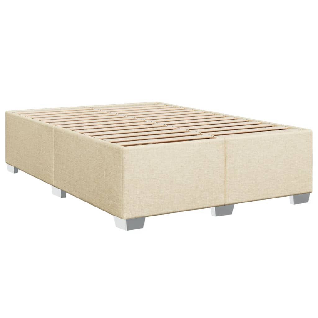 vidaXL Bett Bettgestell ohne Matratze Creme 140x200 cm Stoff