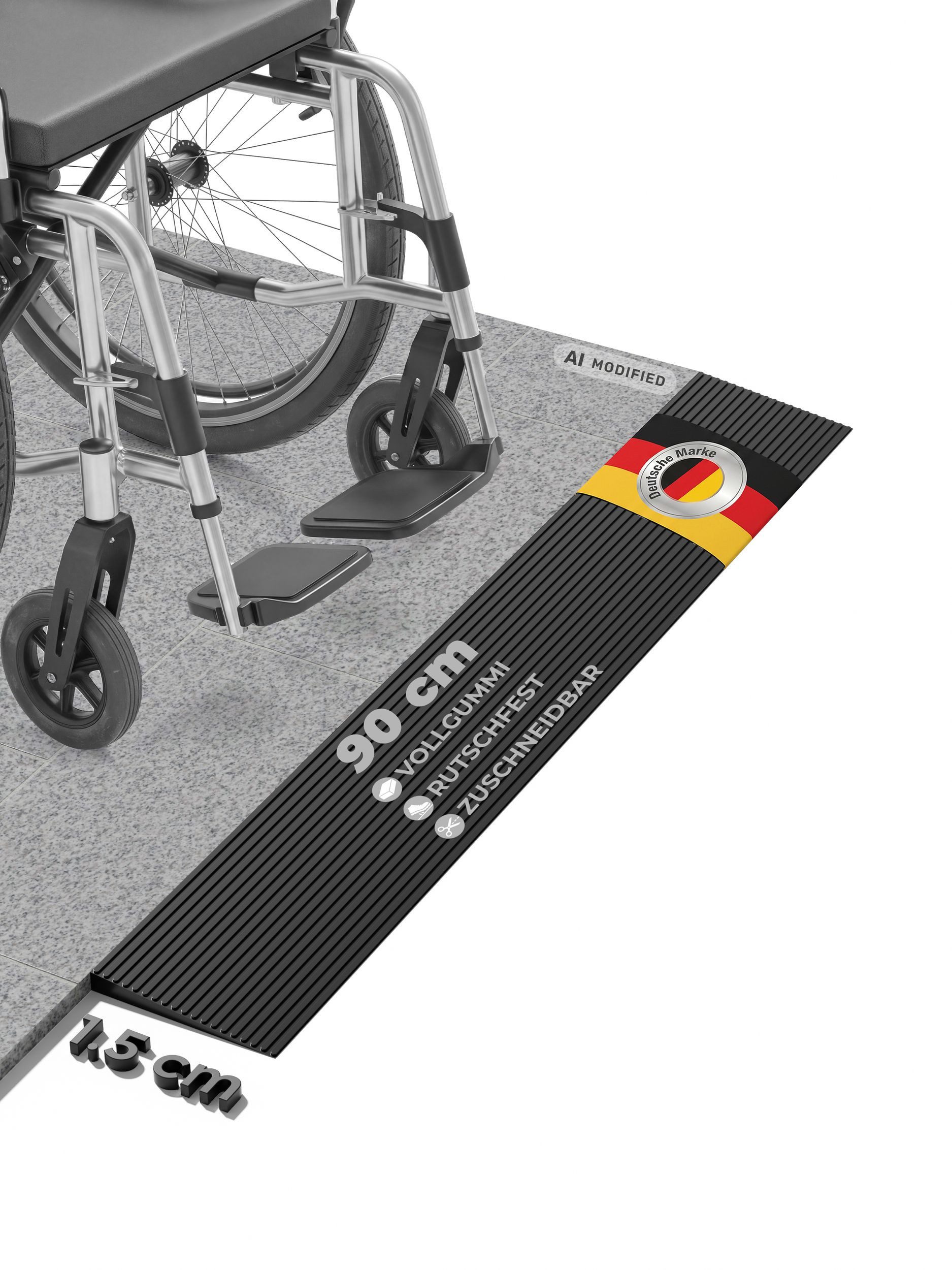 Kingpower Auffahrrampe Türschwellenrampe Rollstuhl Schwellenrampe Gummi Rampe Bordstein 15 mm