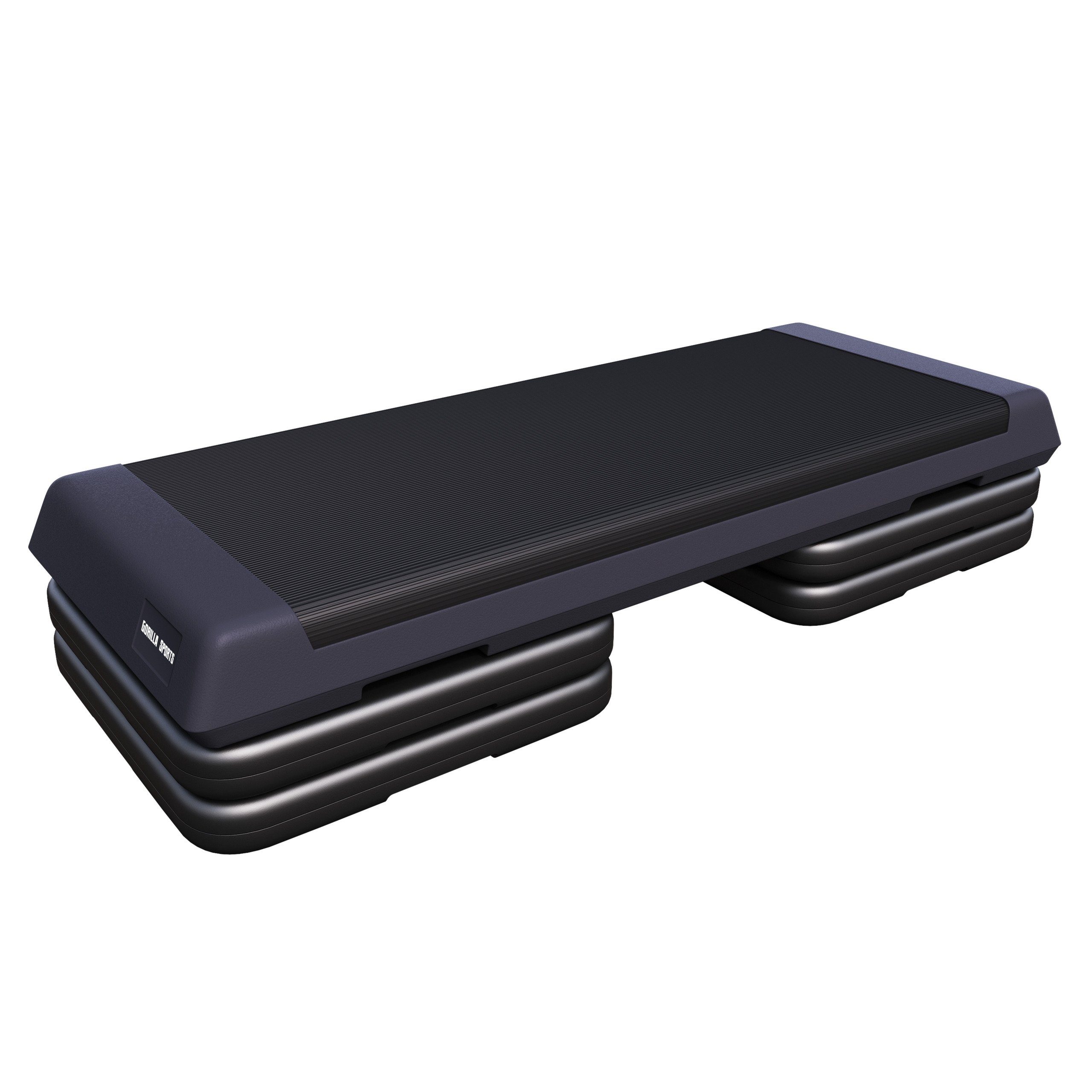 GORILLA SPORTS Yogamatte Steppbrett mit Gummimatte Schwarz/Dunkelgrau (1-St)