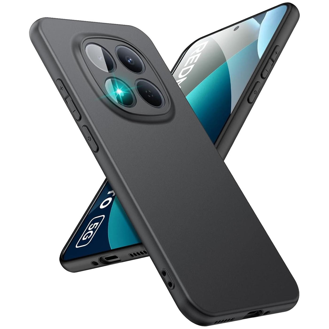CoolGadget Handyhülle Handy Schutzhülle für Xiaomi Redmi Note 15 Pro 5G matt schwarz, Silikon TPU Hülle Schutz Tasche Cover schlicht Slim Case
