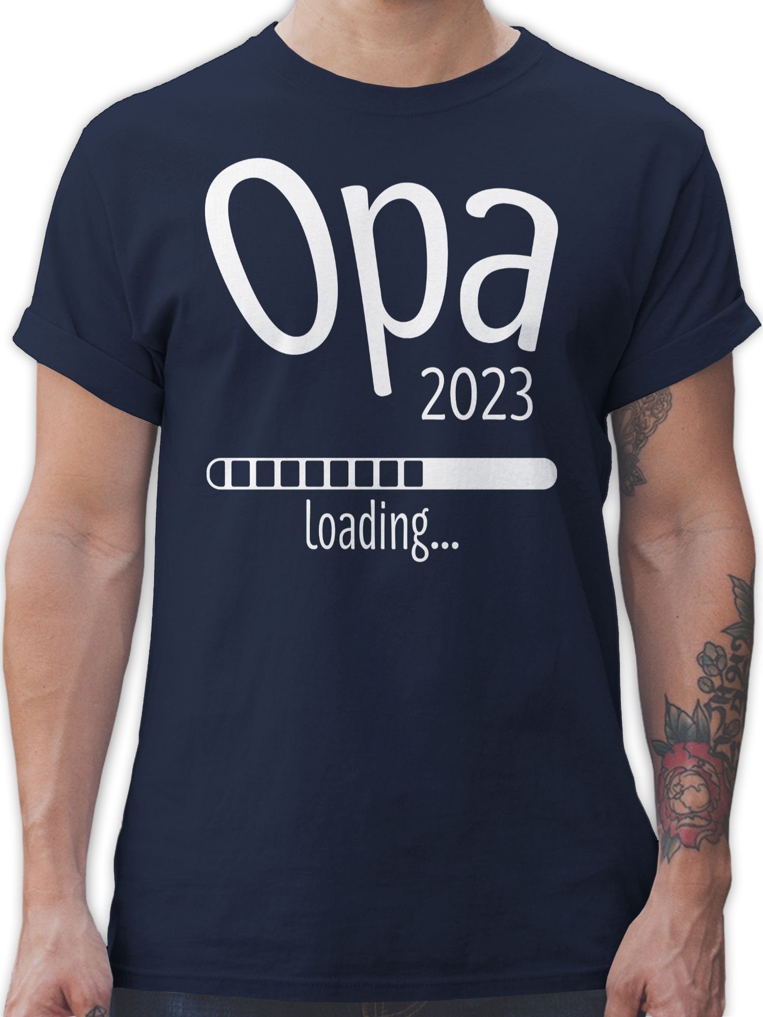 Opa 2 Navy Geschenke loading 2023 T-Shirt Opa Shirtracer Blau