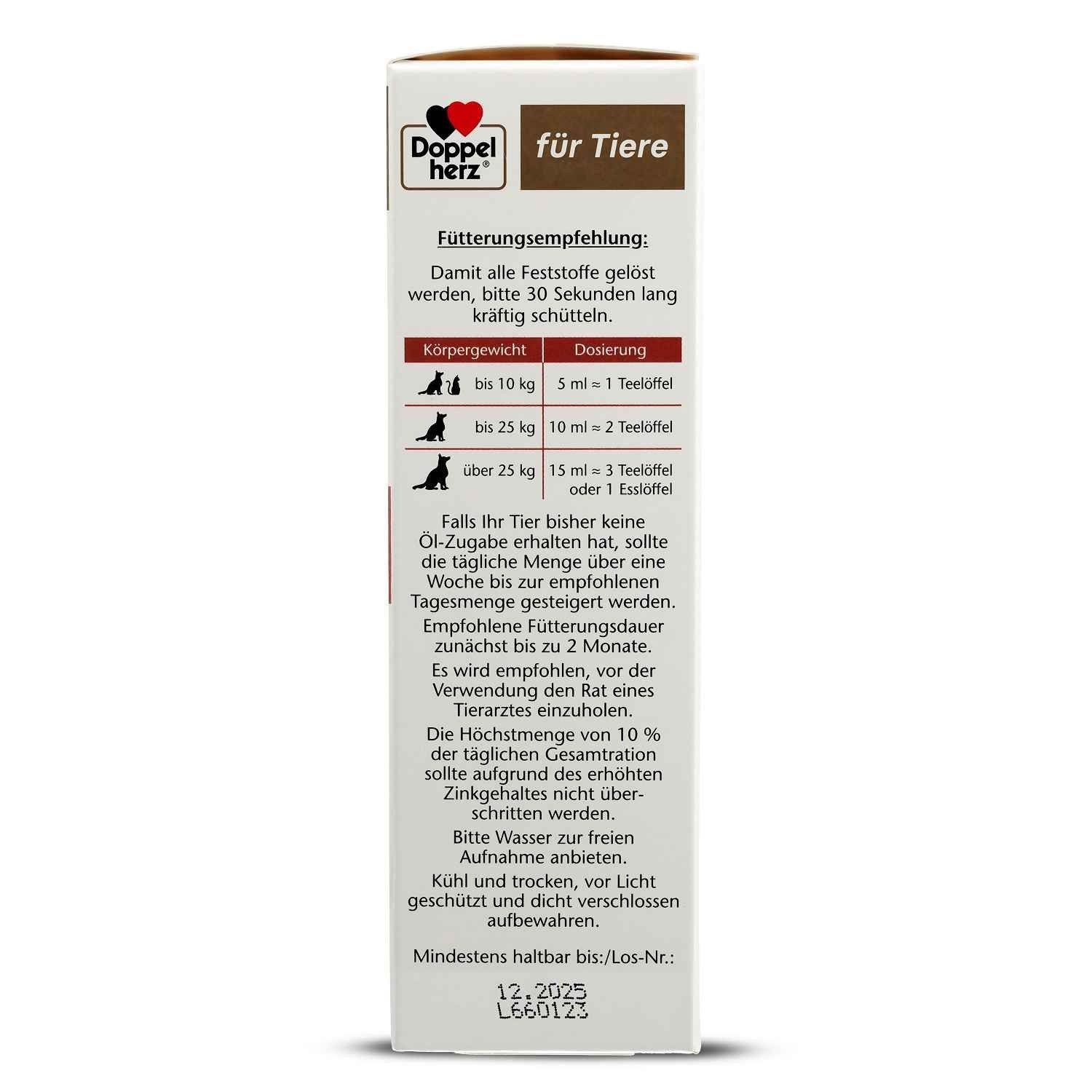 Doppelherz DOPPELHERZ für Tiere Haut&Fell Öl f.Hunde/Katzen, 250 ml Tropfen