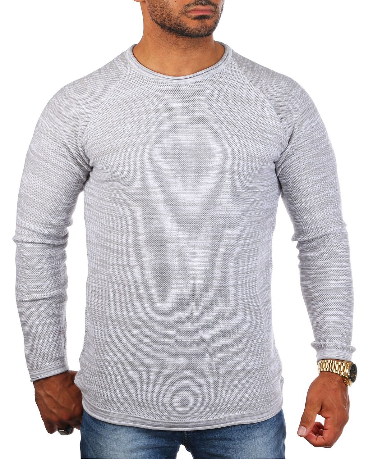 CARISMA Strickpullover Herren leichter Feinstrick einfarbig basic körperbetont regular 7785