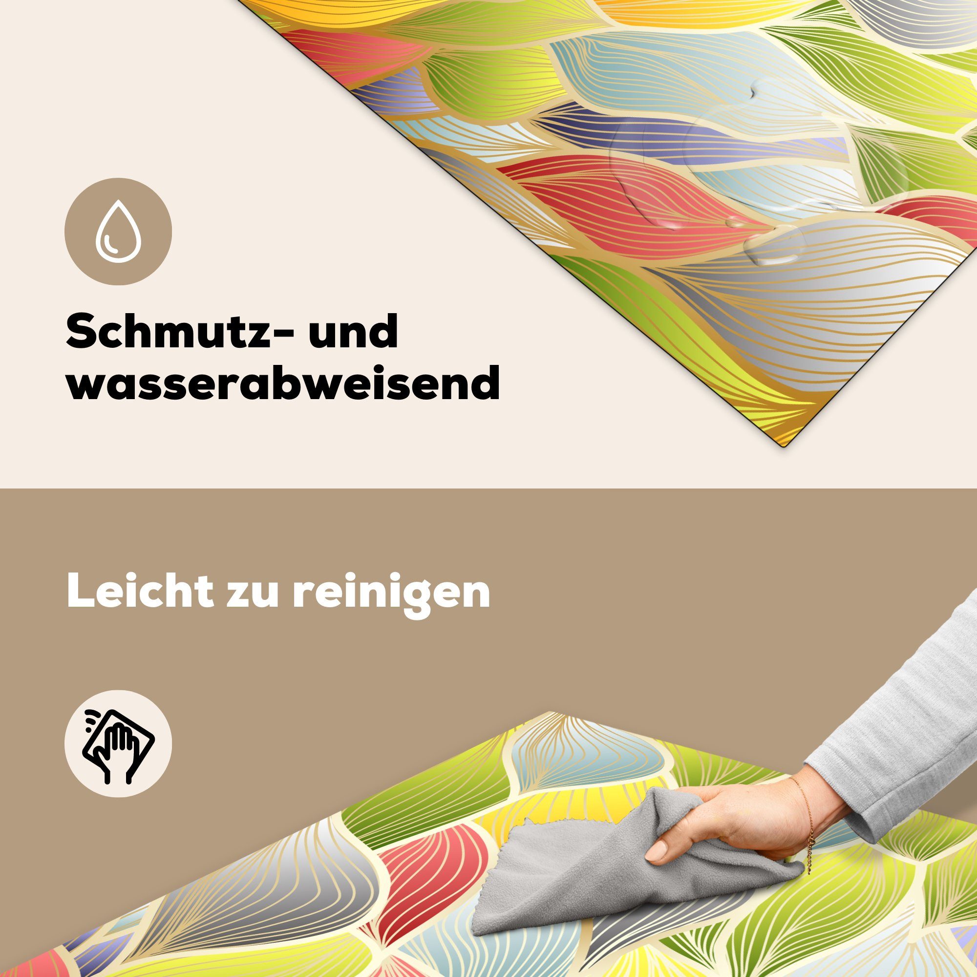 Ceranfeldabdeckung, Arbeitsplatte Vinyl, welliger 78x78 (1 MuchoWow Abstrakter Hintergrund, für cm, Herdblende-/Abdeckplatte küche tlg),