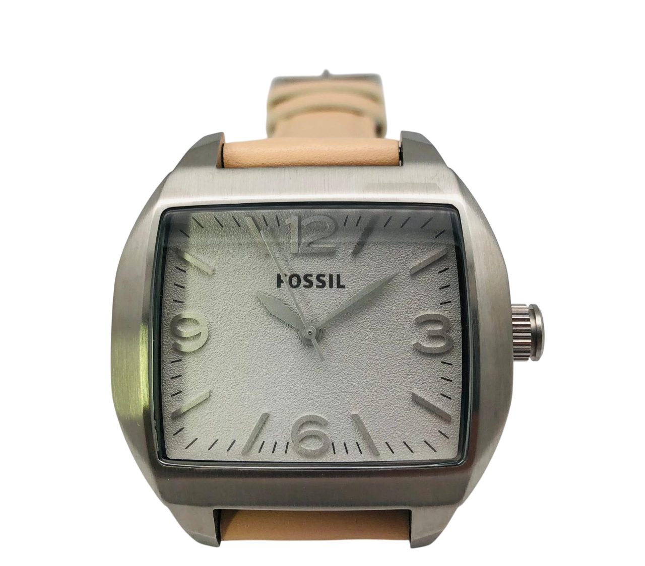 Fossil Quarzuhr Damenuhr Edelstahl Lederband Silber Creme - C181001-7