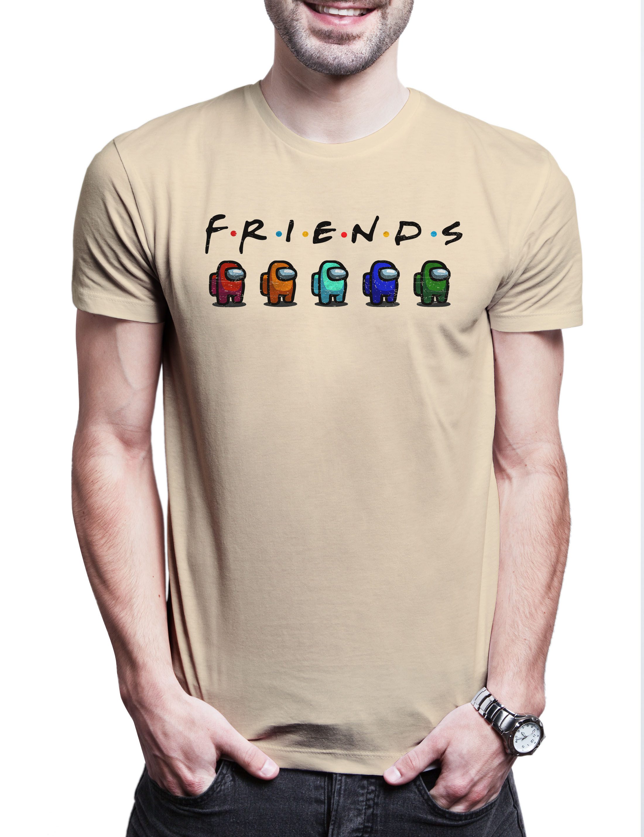 Urban Backwoods Print-Shirt Vintage Crewmates Herren T-Shirt Us Indie Game Among Friends Games (1-tlg) Impostor Gaming Spiel Handy