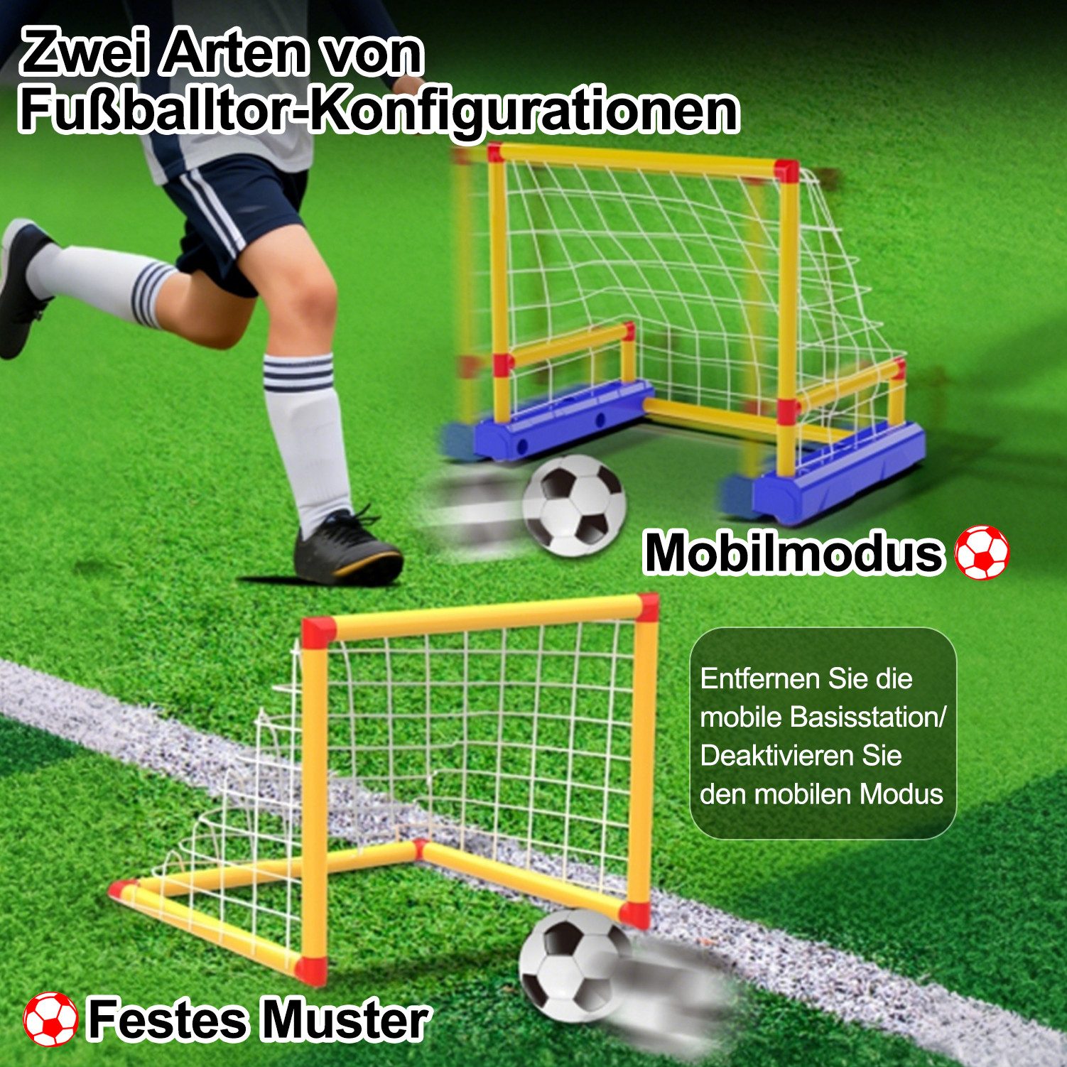 Esun Spielball Schwebender Indoor Air Power Fußball Spielzeug mit LED-Lichter (Set, 3-in-1-Set für schwebenden Fußball), Kinder Hover Ball Geburtstag Weihnachten Geschenk