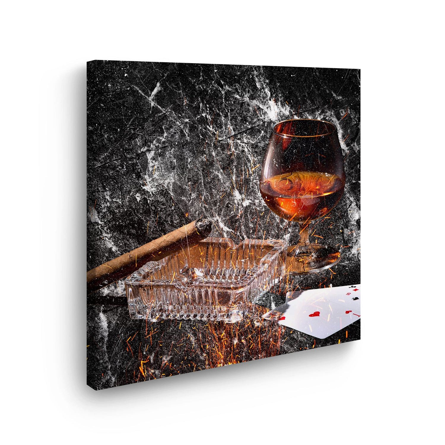 Leinwandbild Abstrakt Glas Whiskey Leinwandbild Wandbild Kunstdruck XL Deko