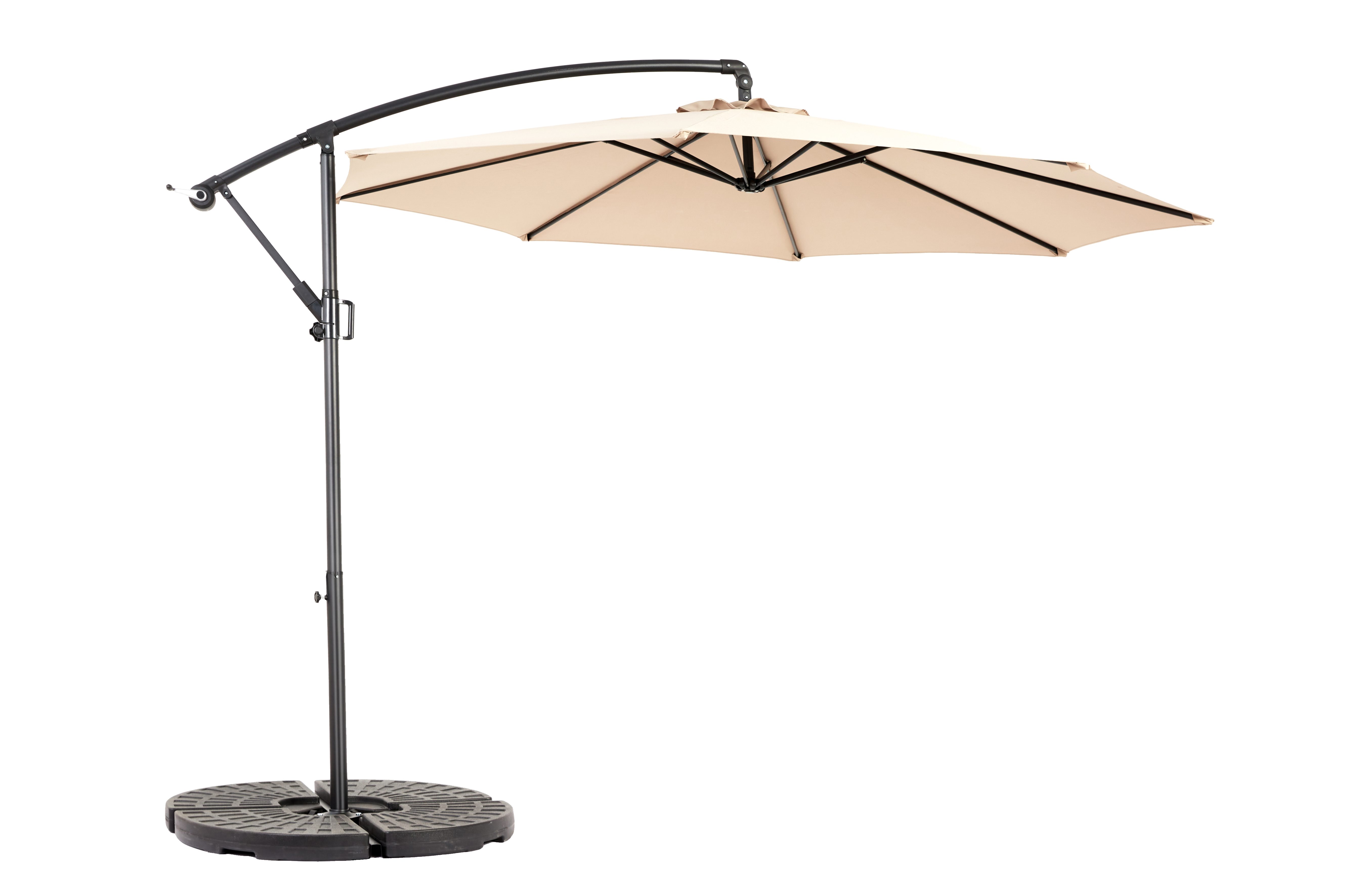 HAUSS SPOLE Sonnenschirm Gartenschirm Ampelschirm Balkonschirm mit Kurbel, 453× 267 cm(L × B), LxB: 294x294 cm, Schirm, mit Kurbelmechanismus, UV-Schutz für Garten, Terrasse, Pool