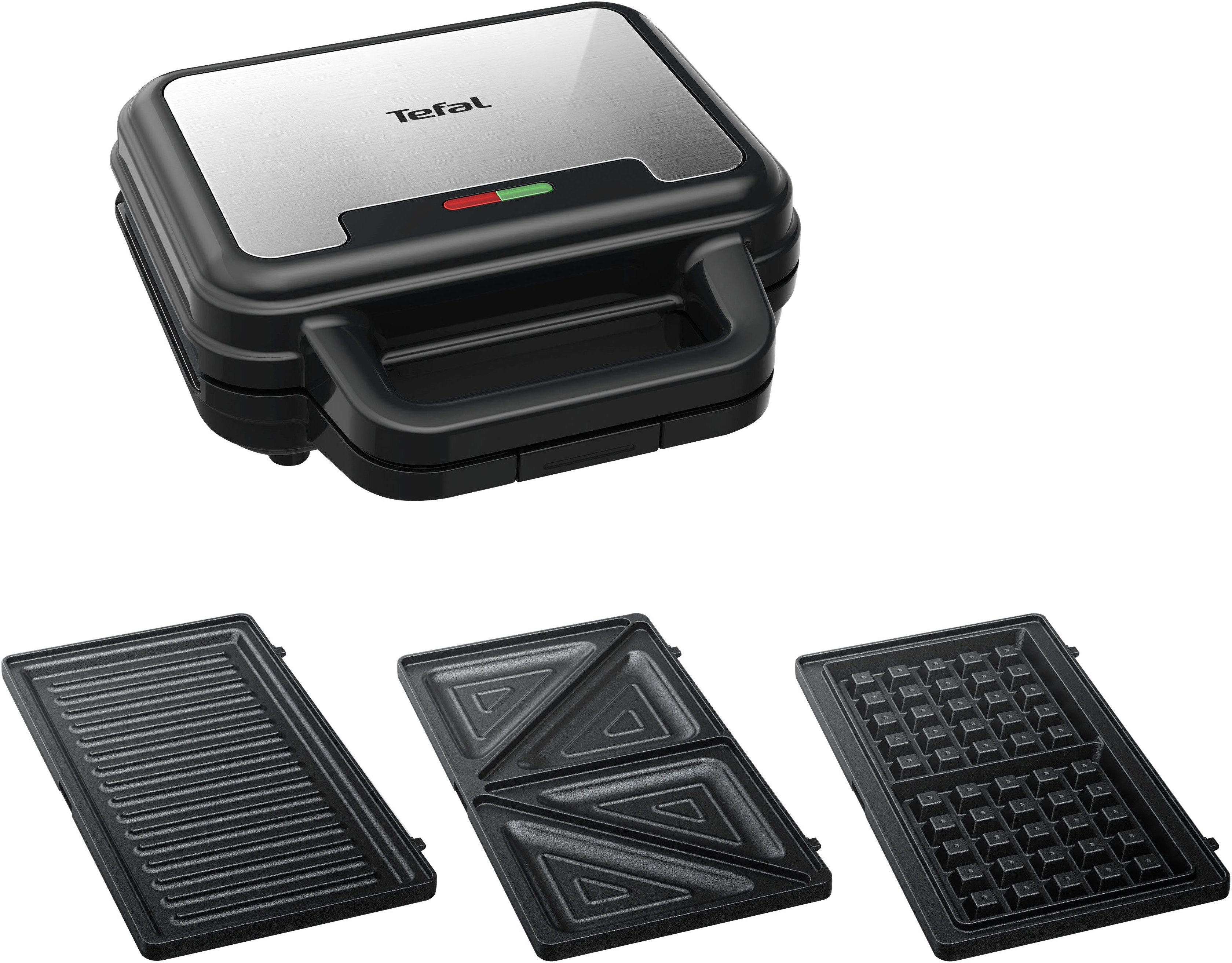 Tefal Sandwichmaker SW383D Ultracompact 3-in-1 Sandwich-Waffel-Panini Kombigerät, 700 W