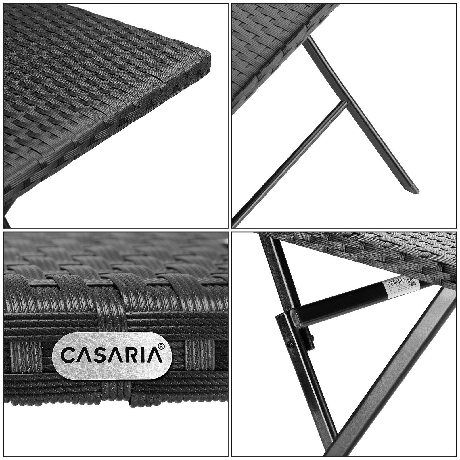 Casaria Platzsparend (1-St), Klapptisch Klappbar Polyrattan Belastbarkeit 60kg Tragbar Rom 63x63cm