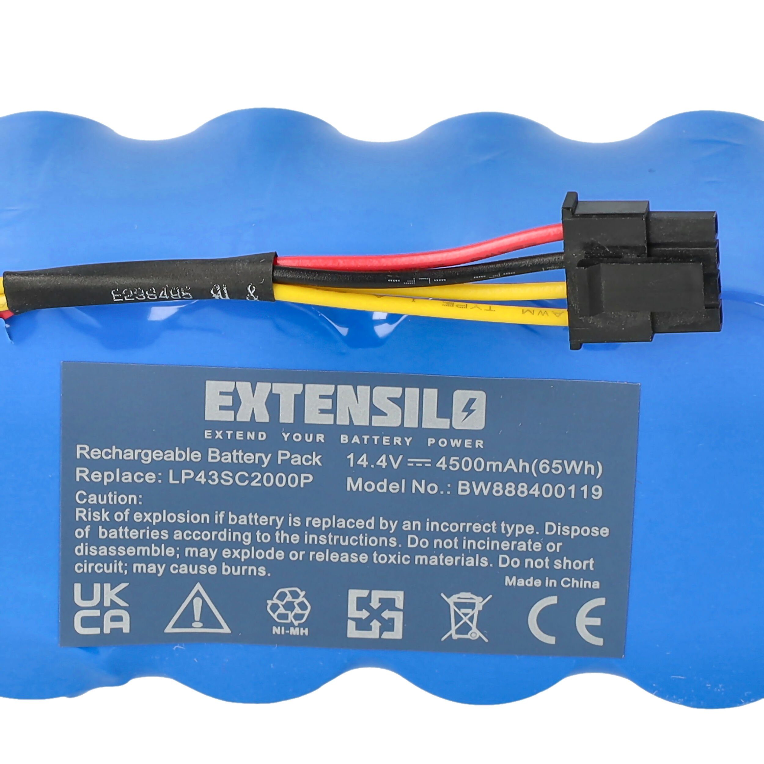 Extensilo 4500 AT5186005100 mAh NiMH (14,4 V) Staubsauger-Akku für für Ersatz Ariete