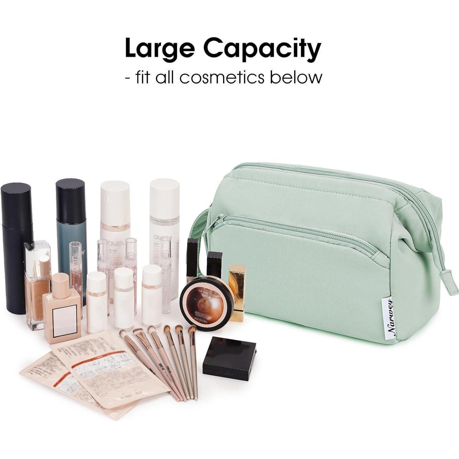 LuxusKollektion Kosmetiktasche Kulturtasche Damen Kosmetiktasche Reise Make-up-Tasche Groß, Minzgrün