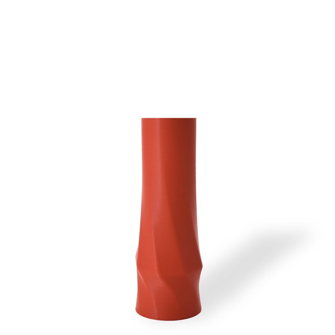 Shapes - Decorations Dekovase the vase - circle (basic), 3D Vasen, viele Farben, 100% 3D-Druck (Einzelmodell, 1 Vase), Wasserdicht; Leichte Struktur innerhalb des Materials (Rillung) Terracotta (rot) | Dekovasen